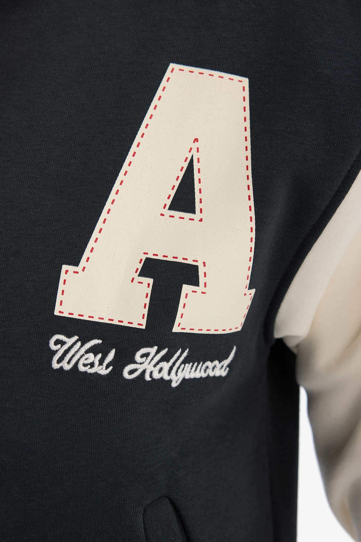 Kız Çocuk Baskılı Kolej Yaka İçi Yumuşak Tüylü Bomber Ceket