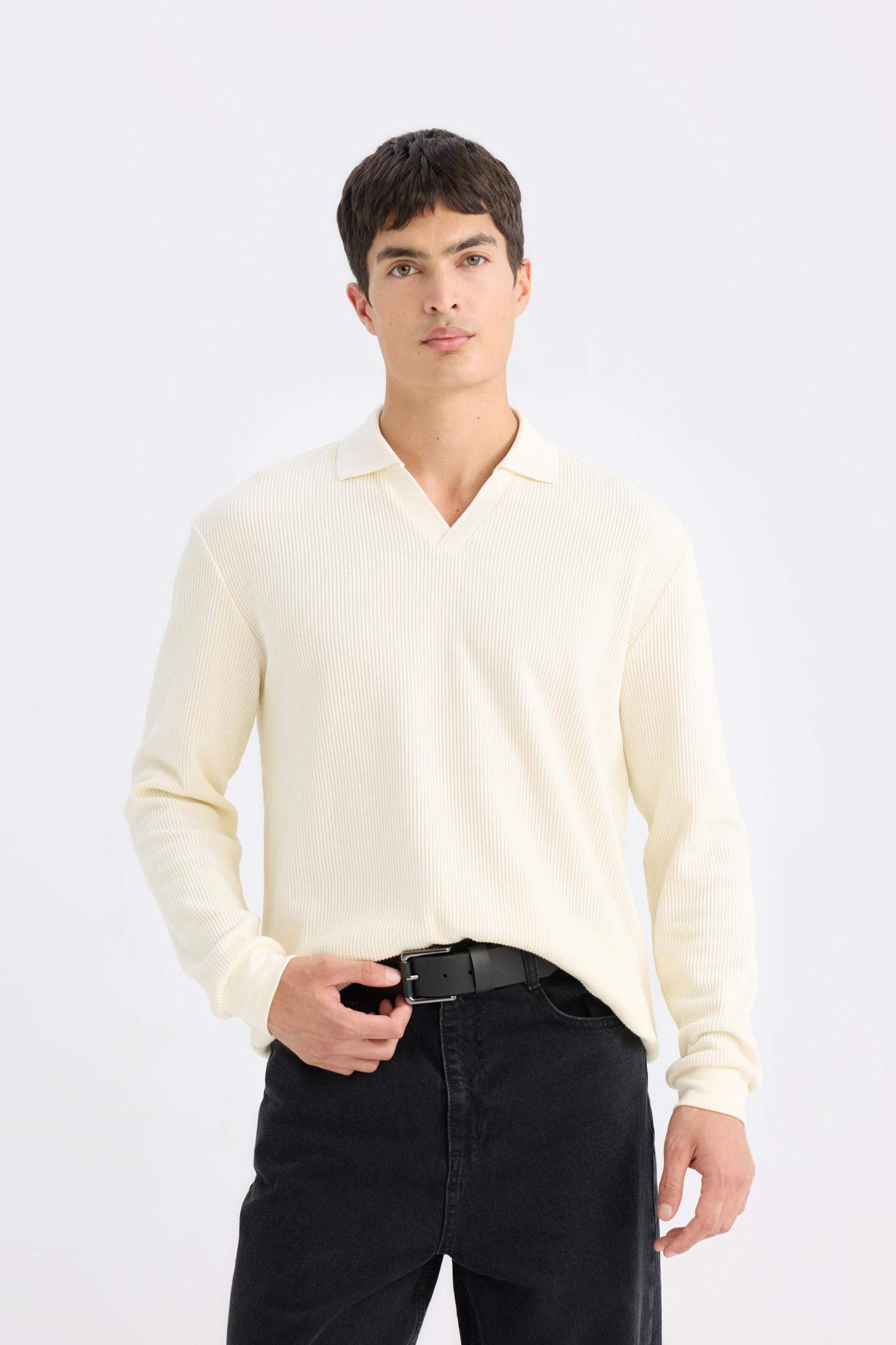 Regular Fit Polo Yaka Sweatshirt