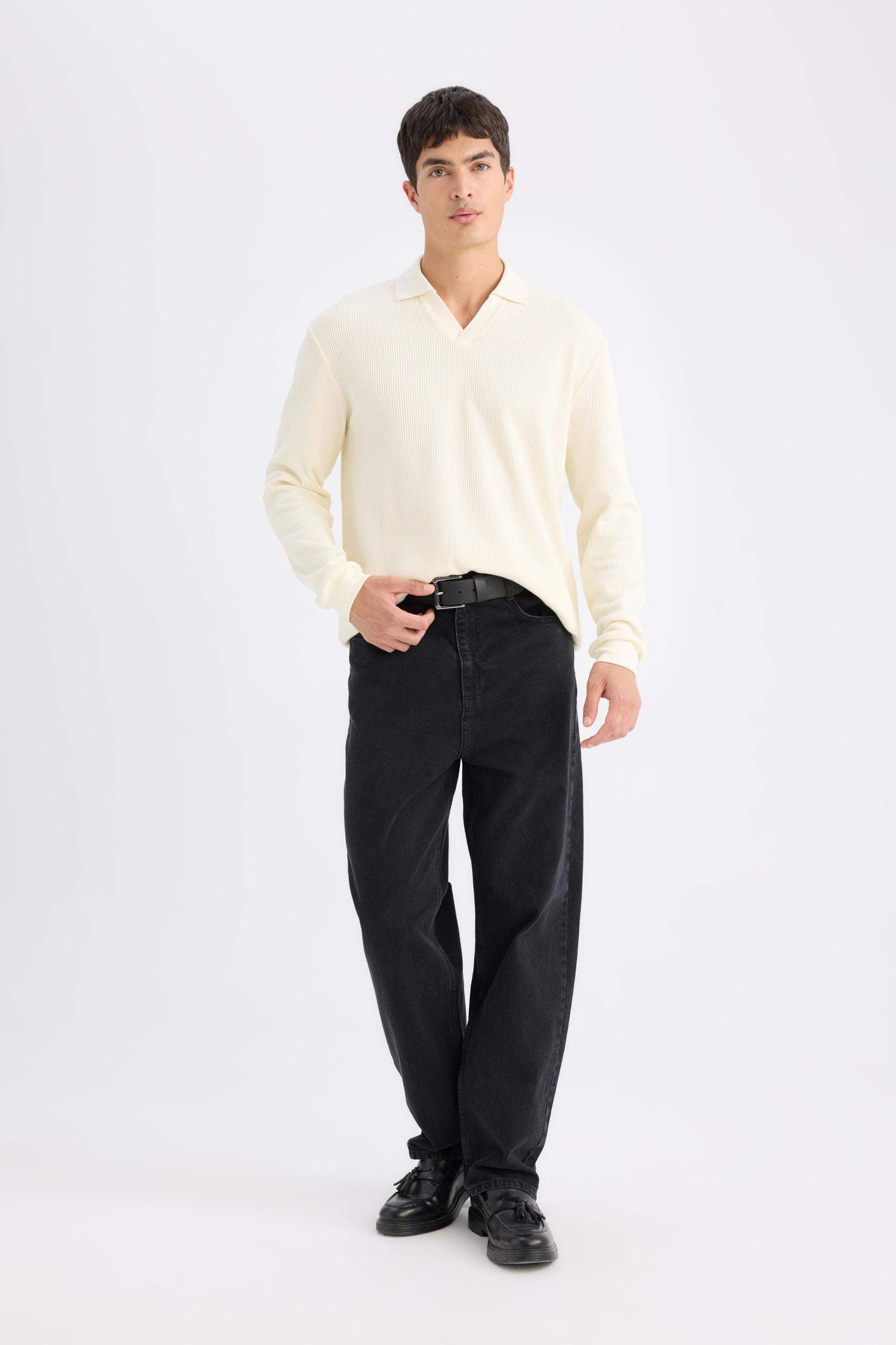 Regular Fit Polo Yaka Sweatshirt