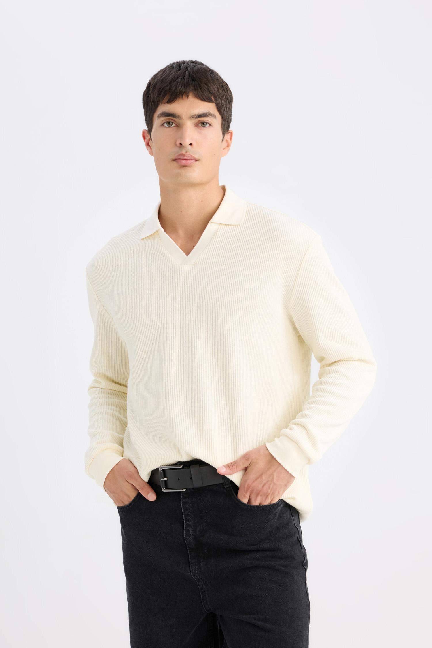 Regular Fit Polo Yaka Sweatshirt
