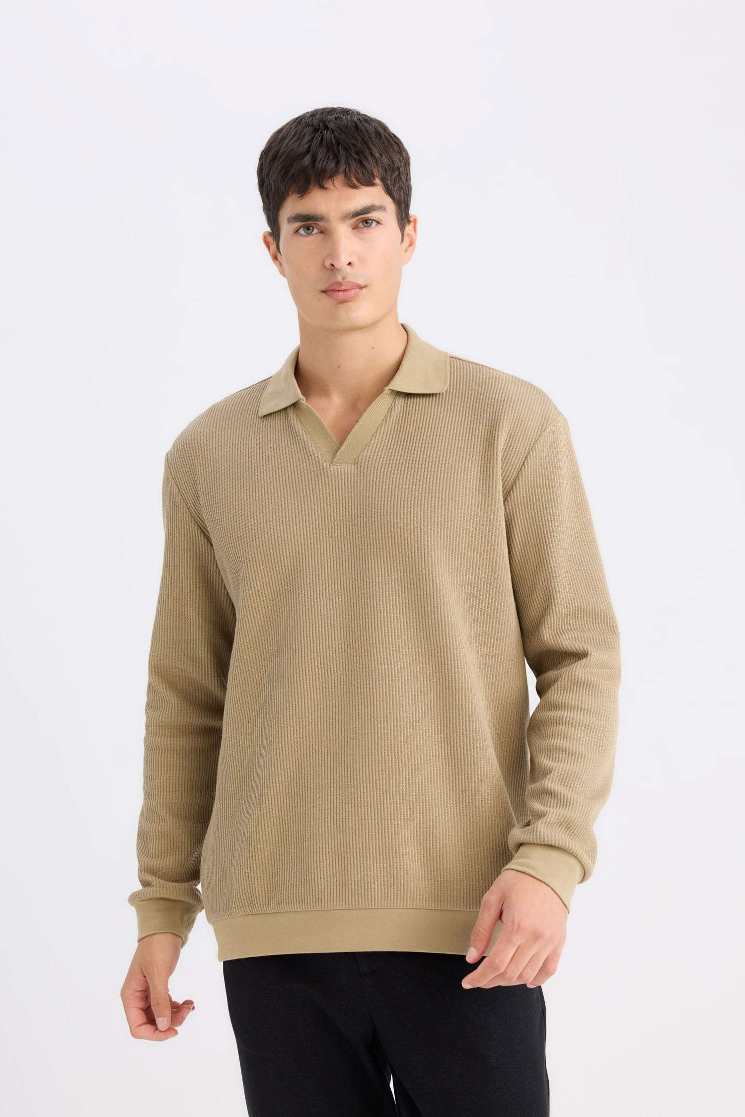 Regular Fit Polo Yaka Sweatshirt