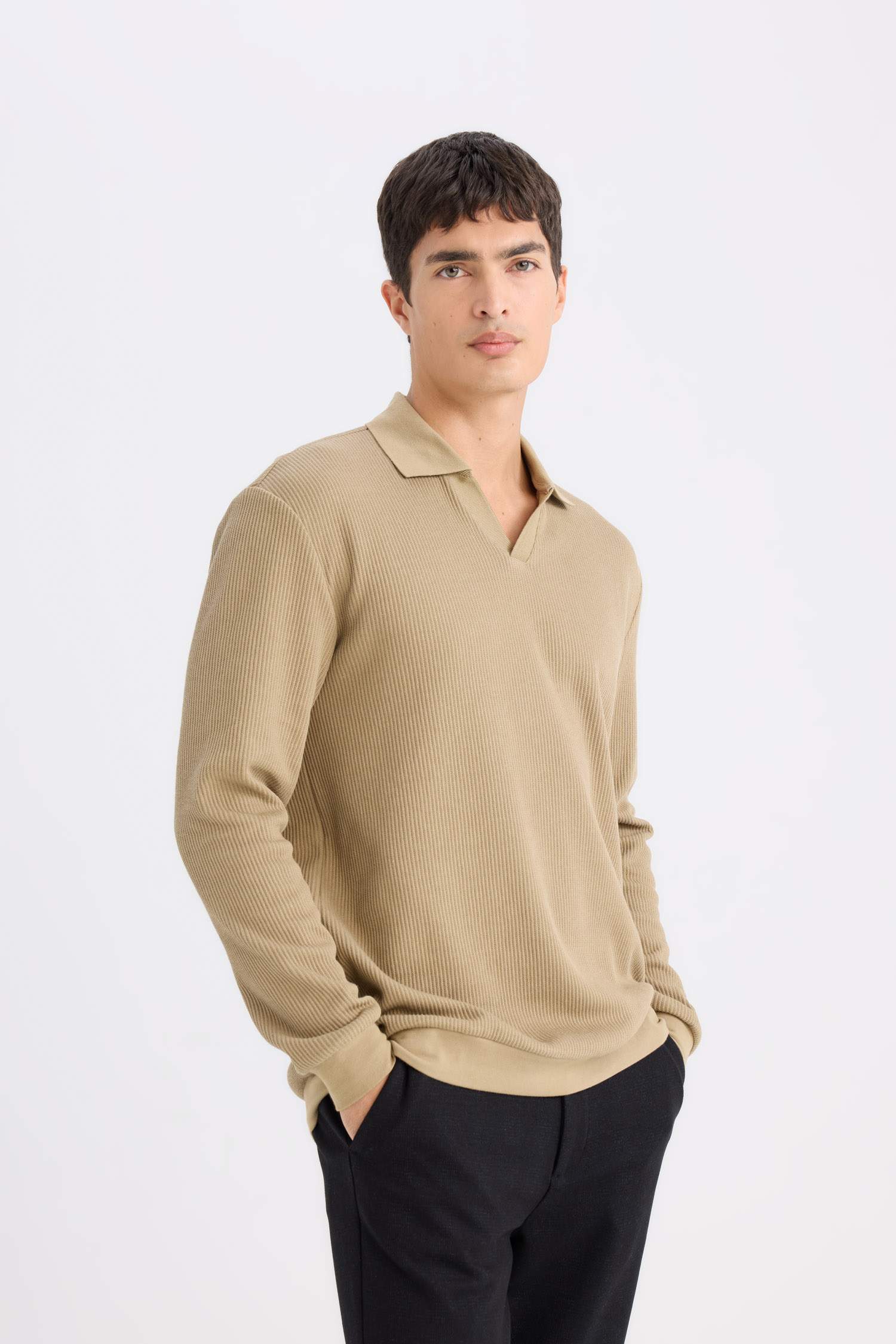 Regular Fit Polo Yaka Sweatshirt