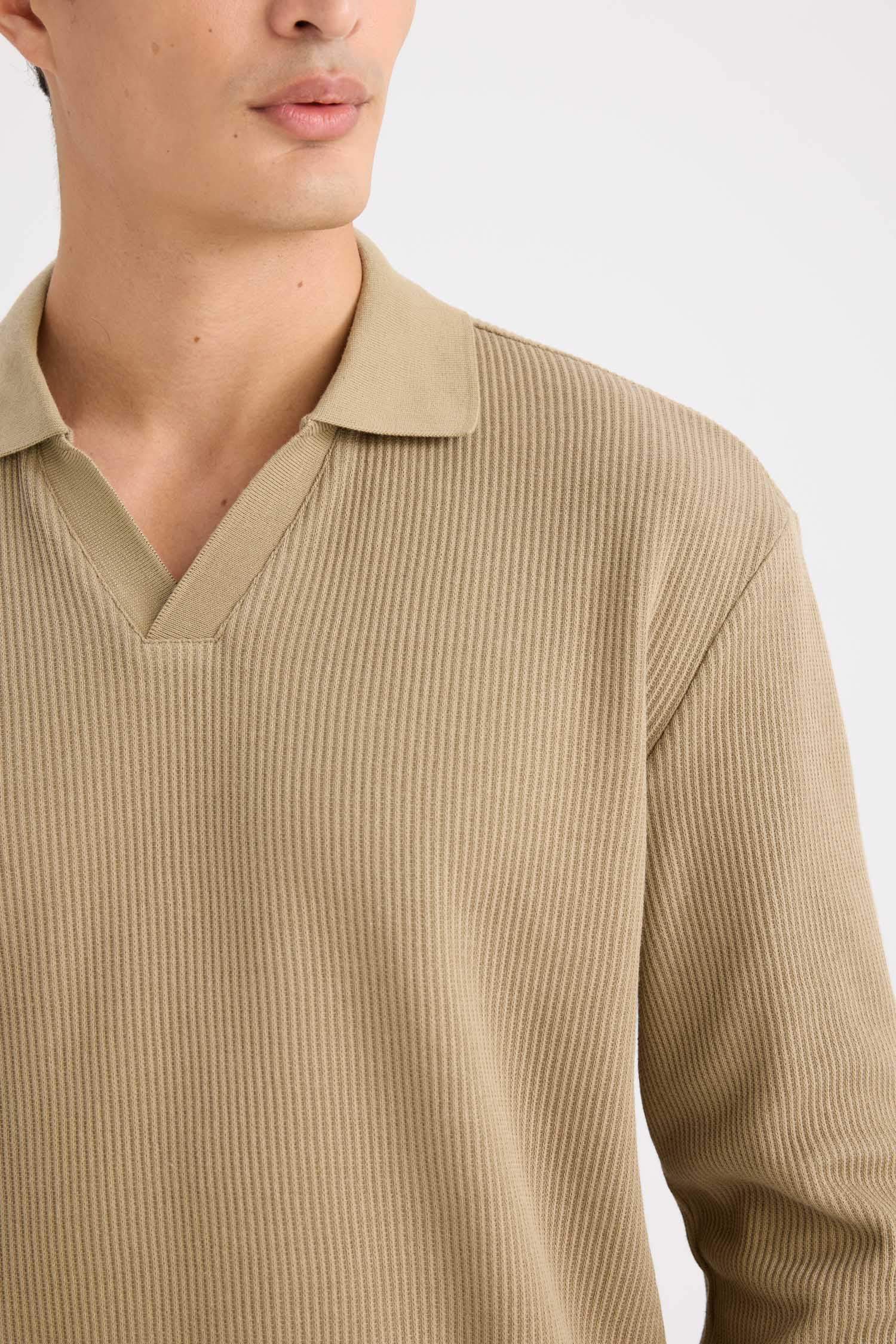 Regular Fit Polo Yaka Sweatshirt