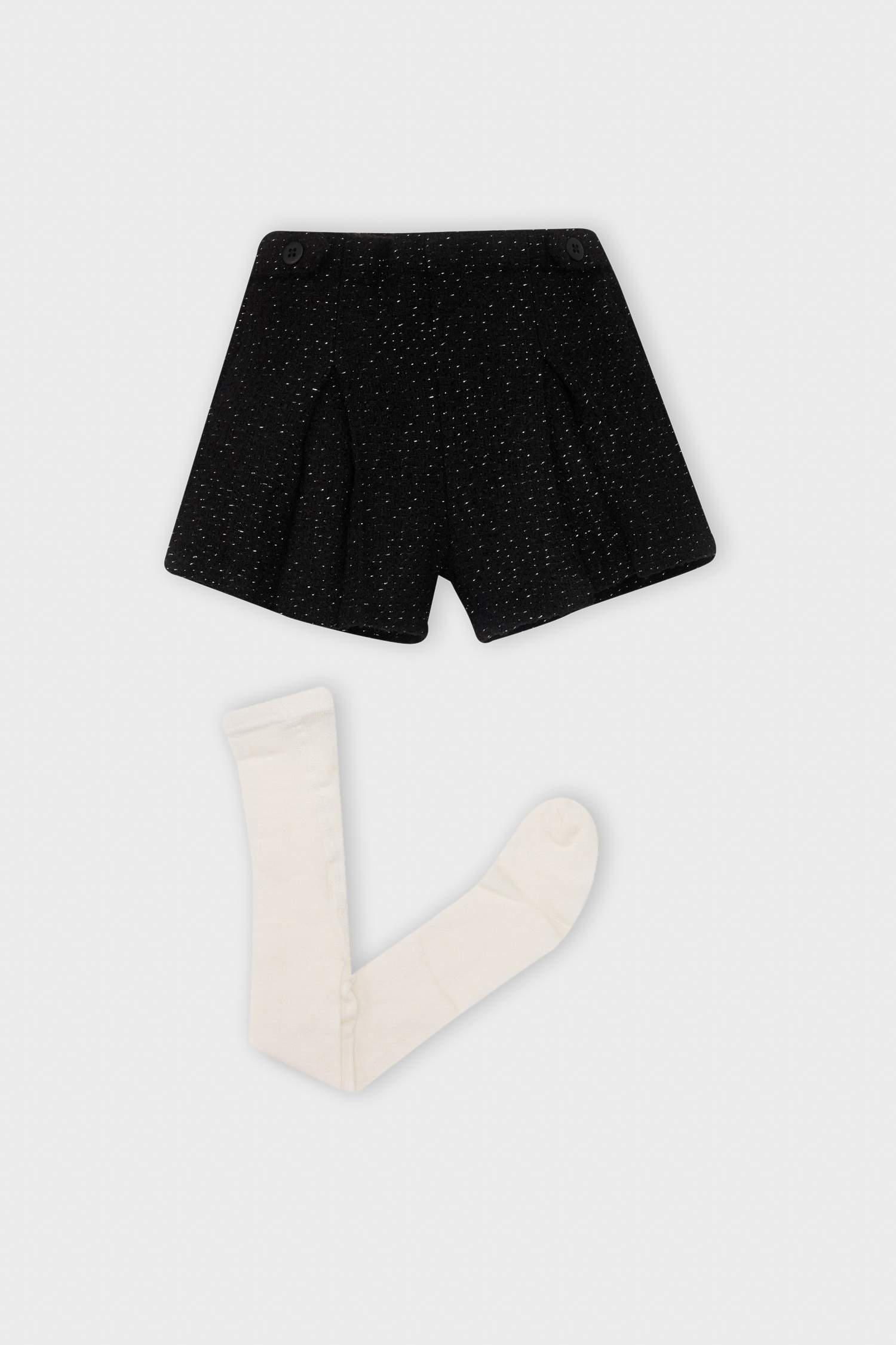 Ensemble 2 pièces Jupe-short en tweed et collants pour bébé fille