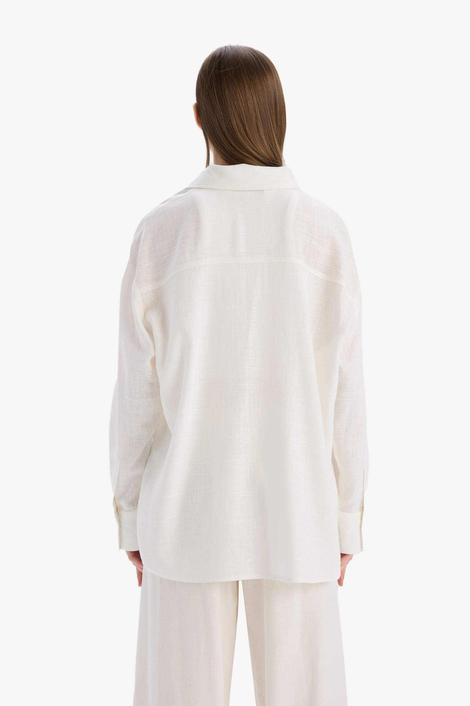 үлкен пішім Ұзын жеңді көйлек