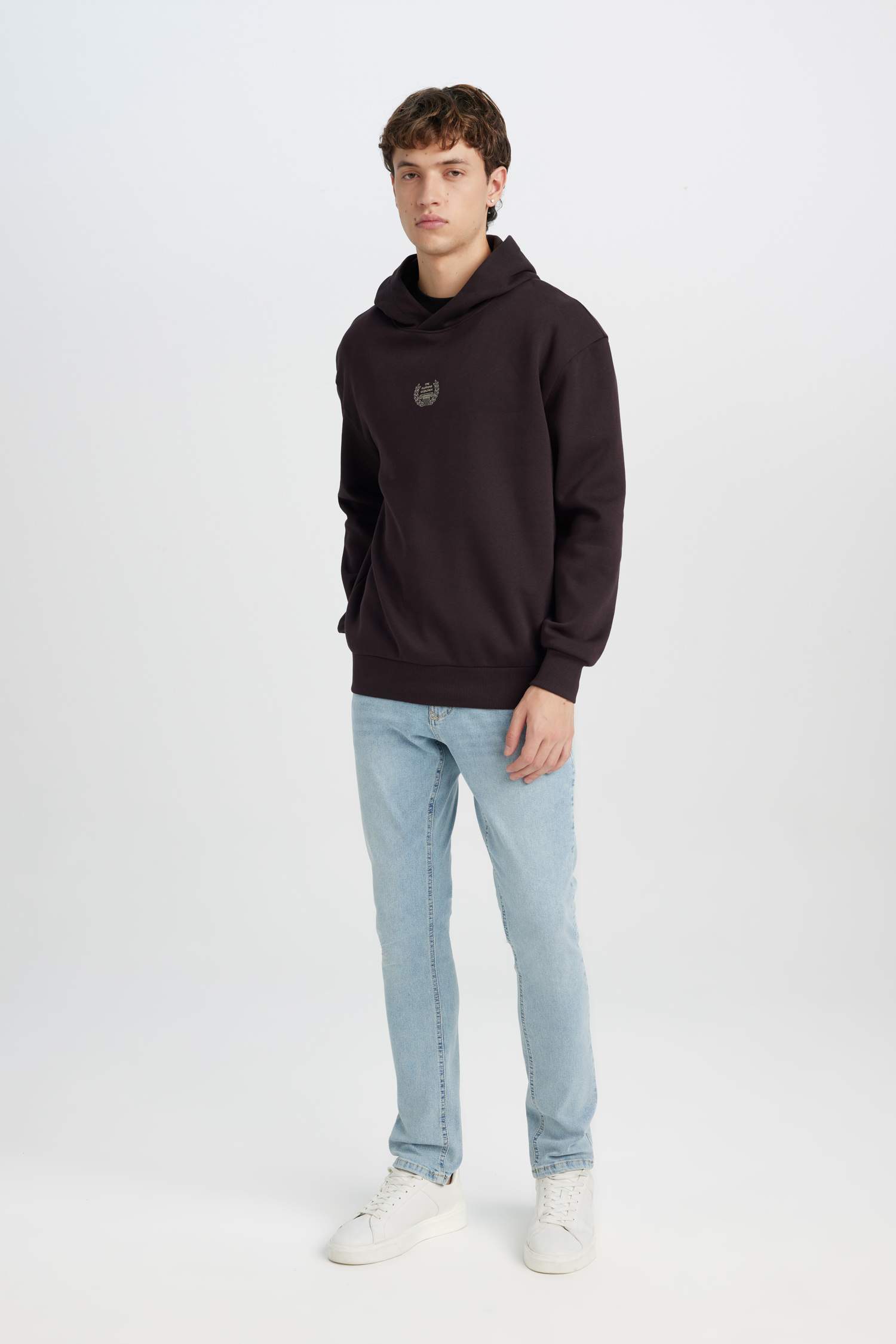 Boxy Fit Printed Long Sleeve Sweatshirt