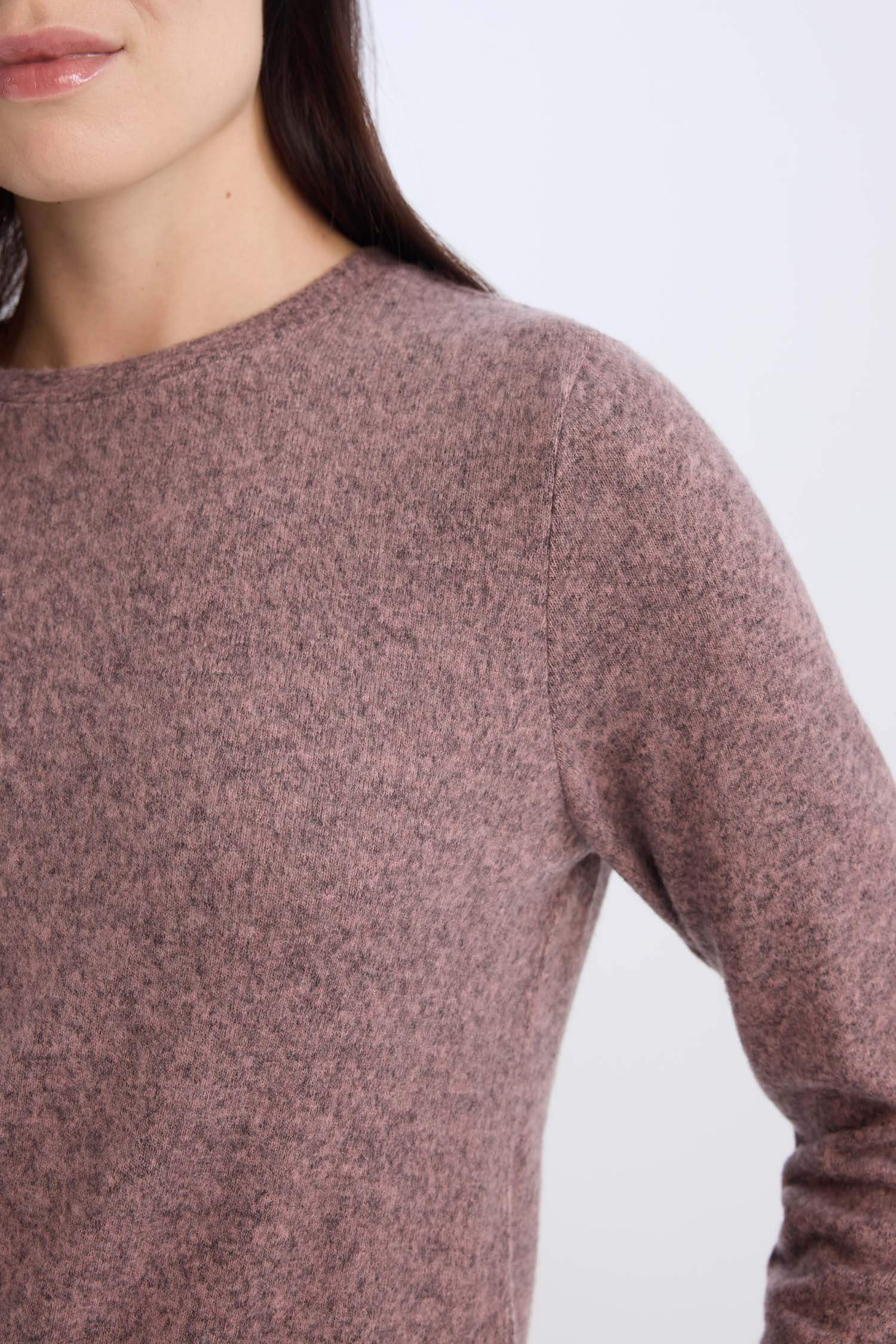 T-Shirt à Manches Longues à Coupe Régulière et Col Rond