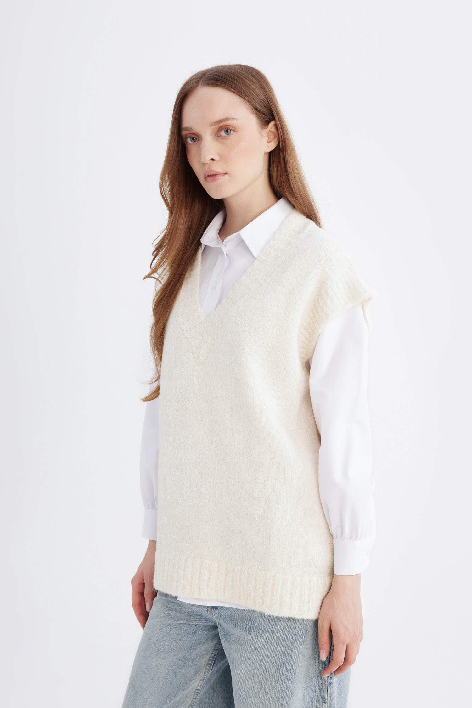 Relax Fit Yarım Balıkçı Yaka Basic Düz Triko Süveter