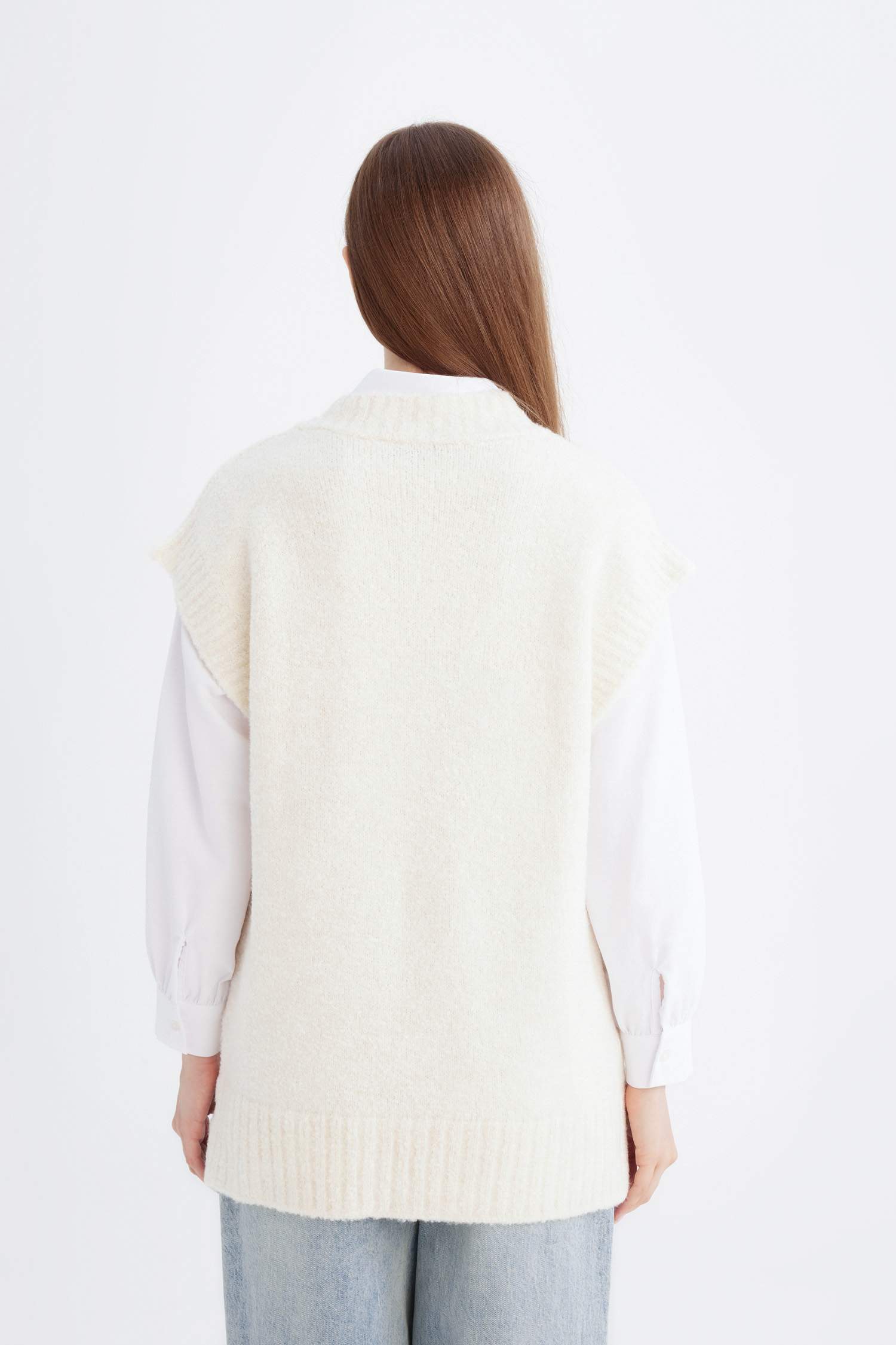 Relax Fit Yarım Balıkçı Yaka Basic Düz Triko Süveter