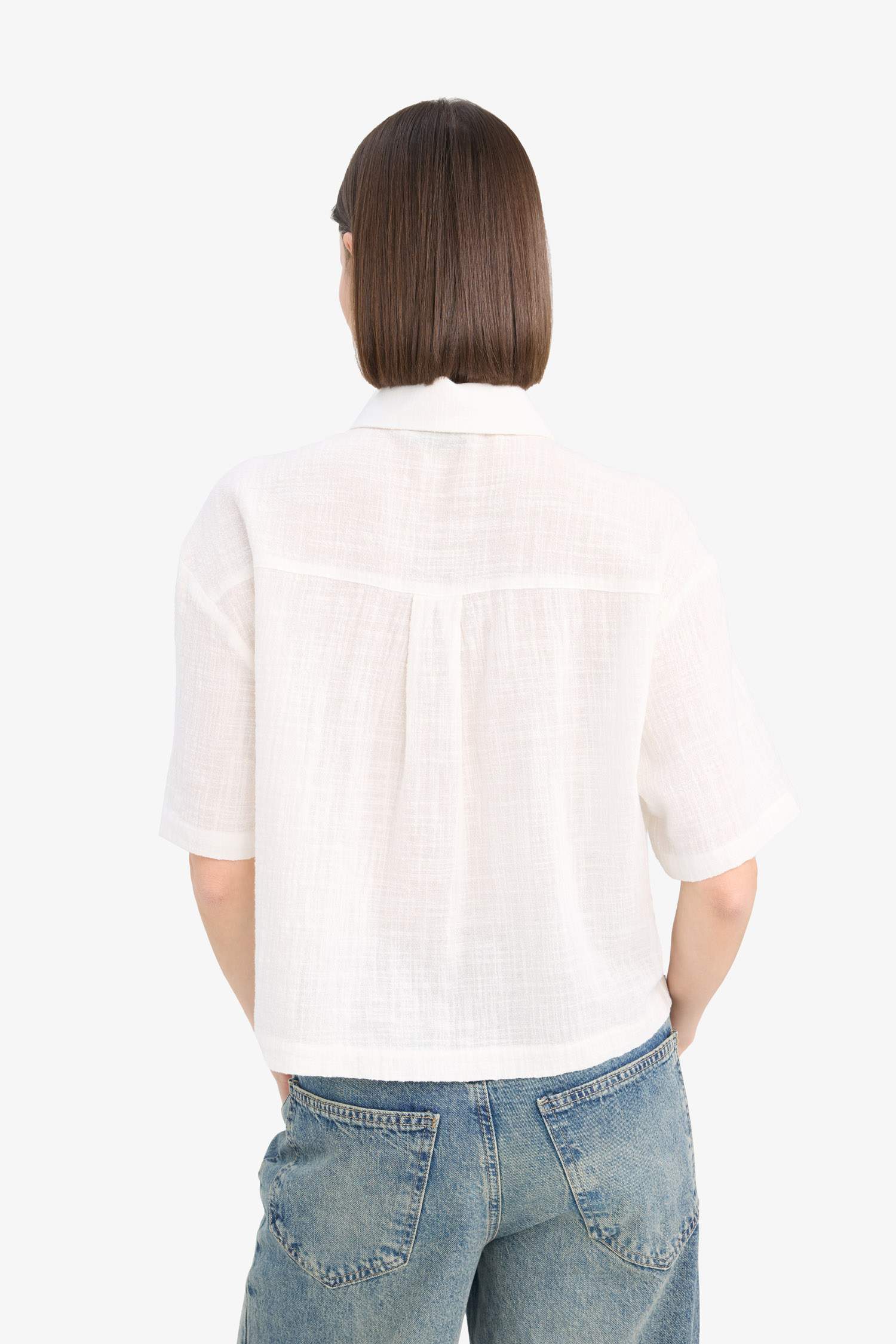 Oversize Fit Linen Look Short Sleeve Shirt