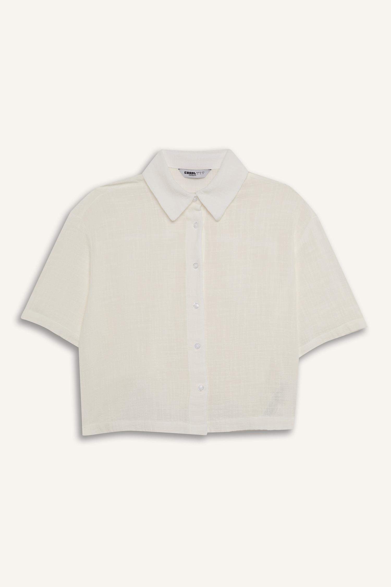 Oversize Fit Linen Look Short Sleeve Shirt