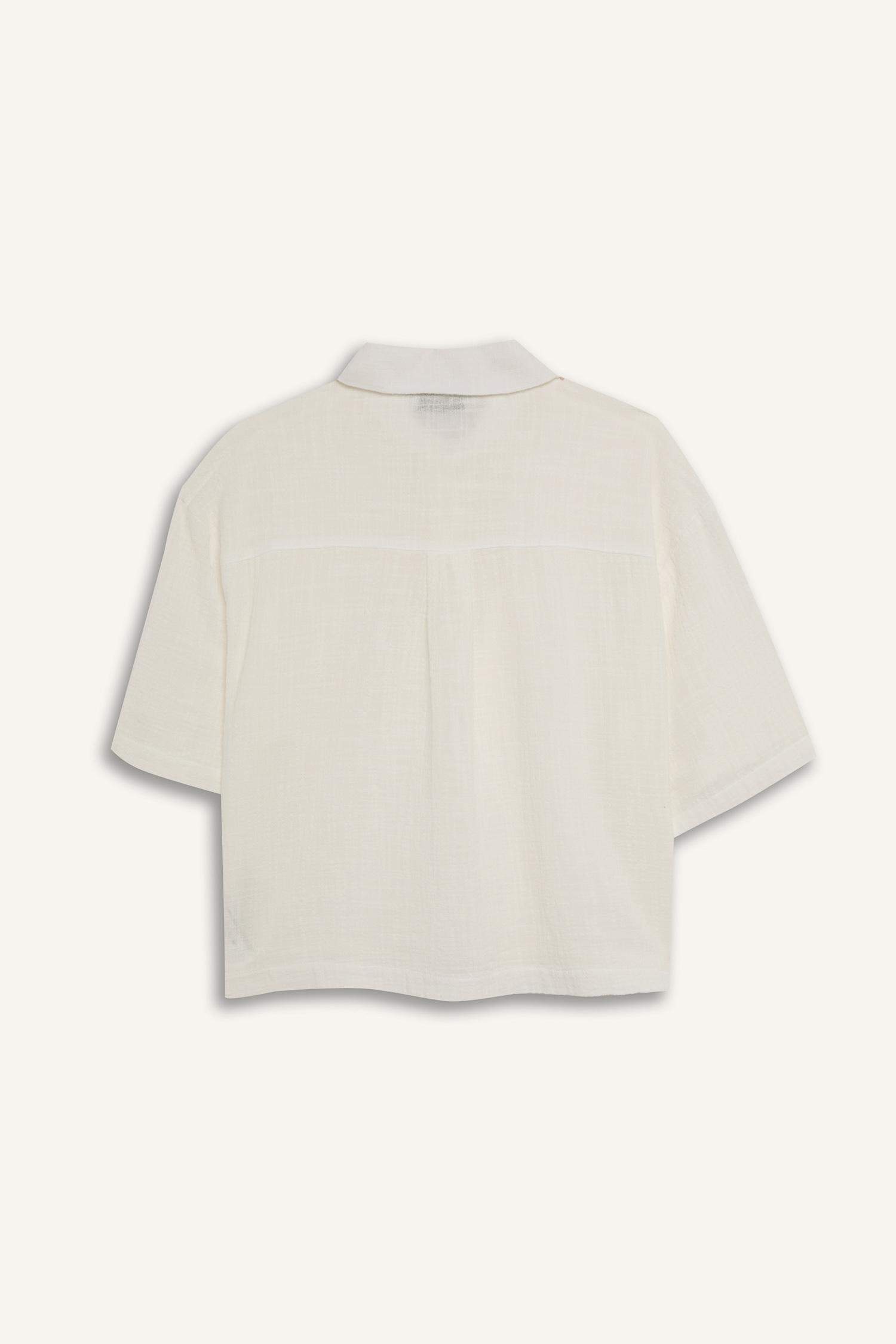 Oversize Fit Linen Look Short Sleeve Shirt
