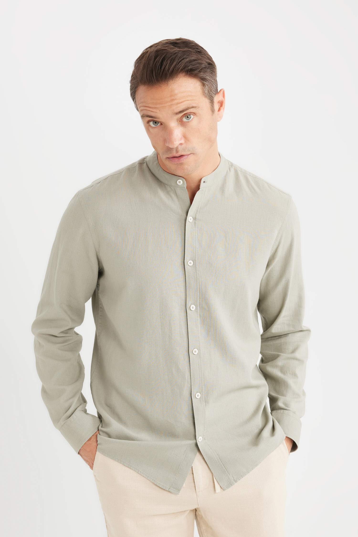 Regular Fit Рубашка с высоким воротником