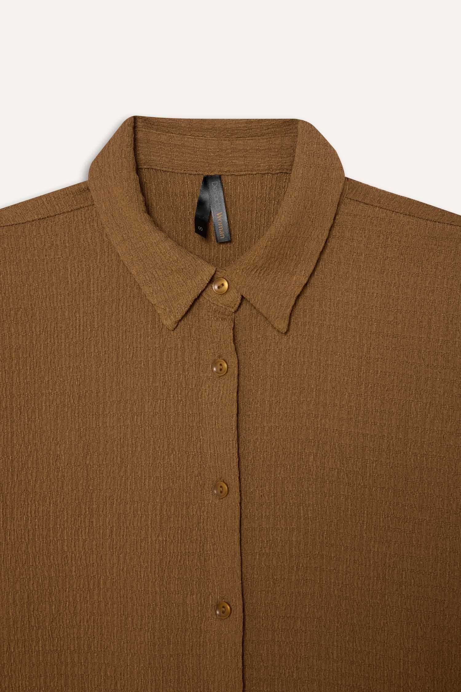 تيشيرت ردن طويل منسوج قصة مريحة بياخة بولو