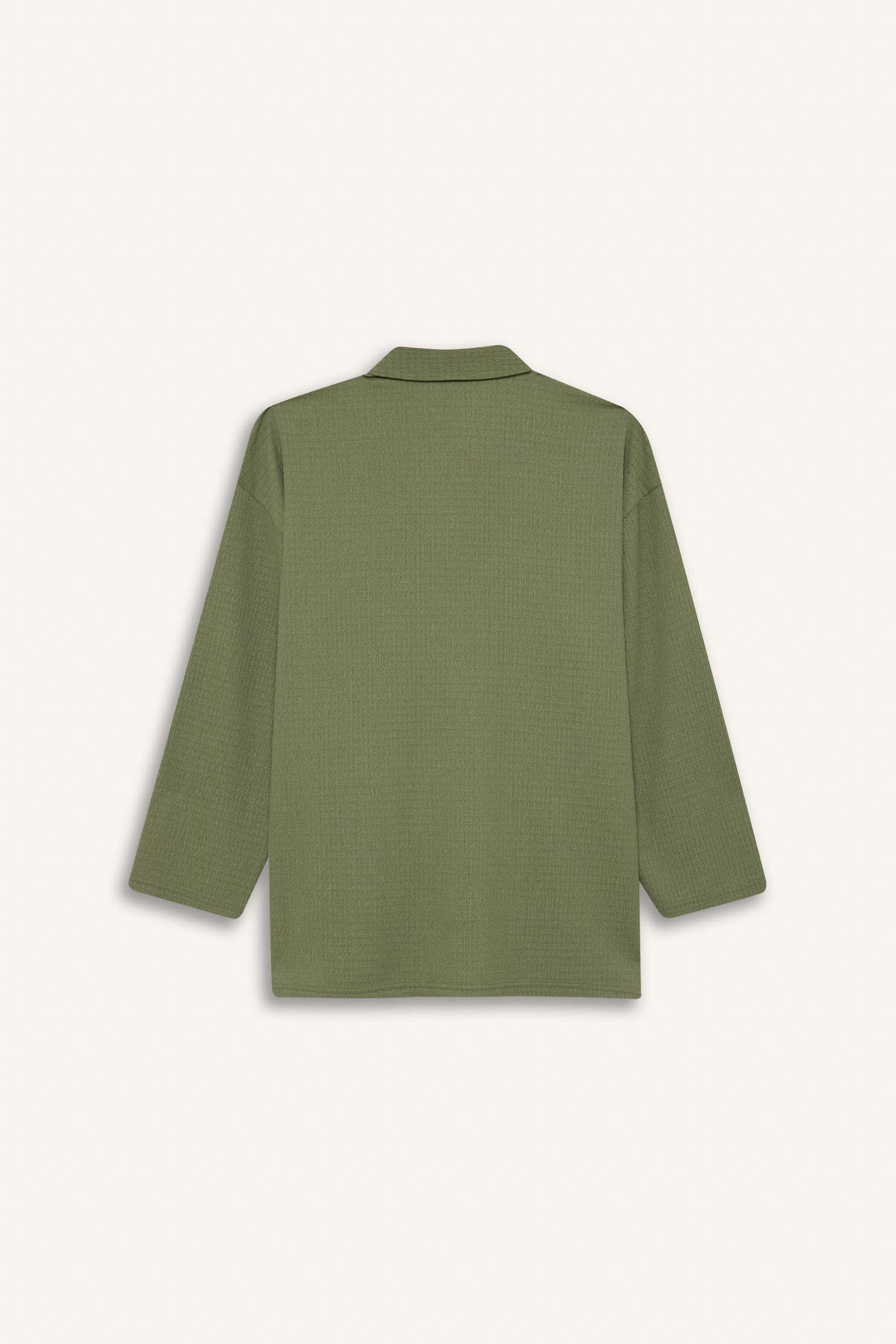 Relax Fit Polo Collar Long Sleeve T-Shirt