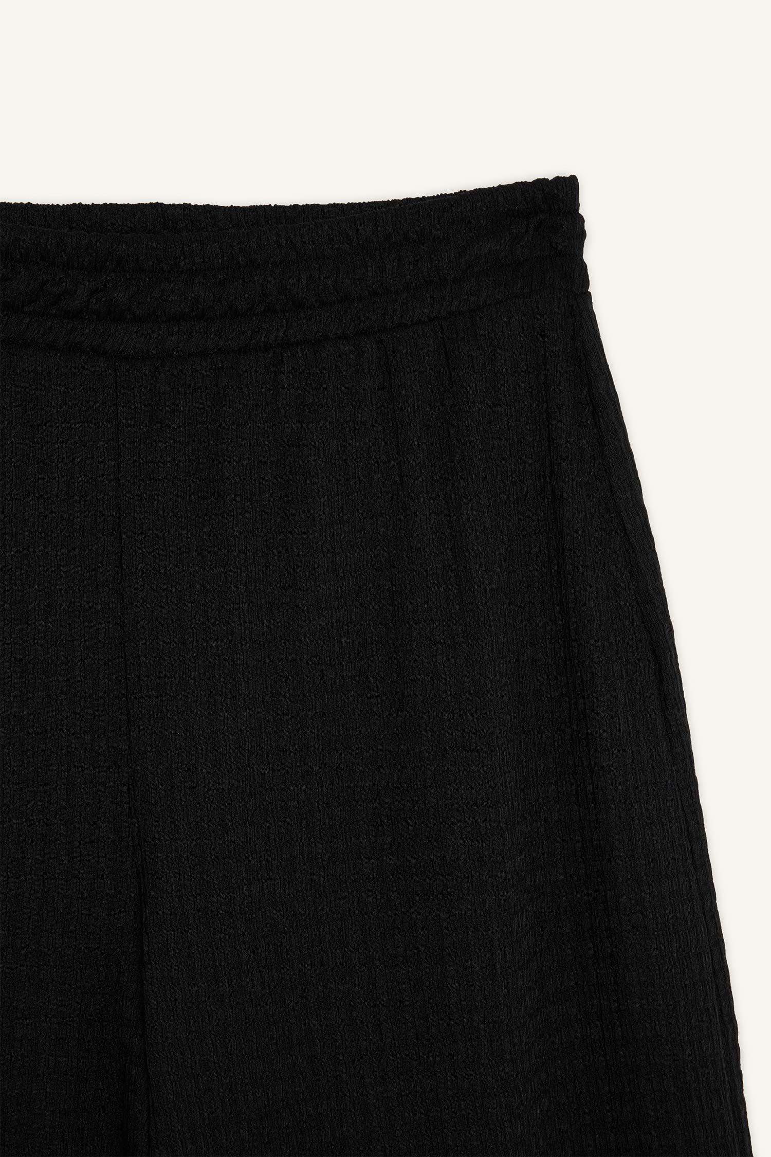 Bürümcük Pantolon Straight Fit Beli Lastikli Basic Düz Geniş Bol Paça