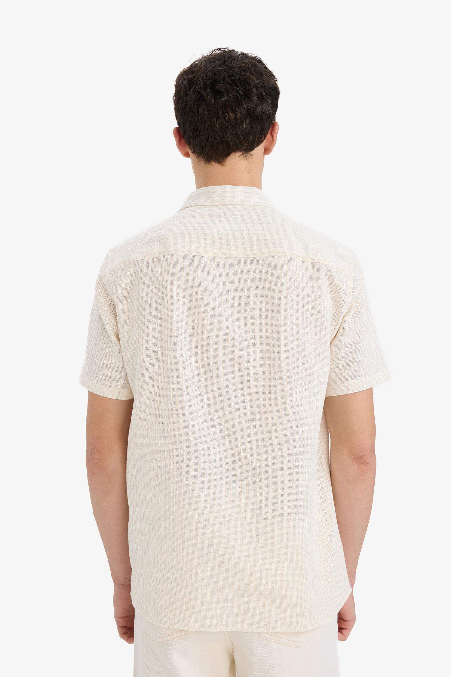 Regular Fit Polo Neck Cotton Summer Shirt