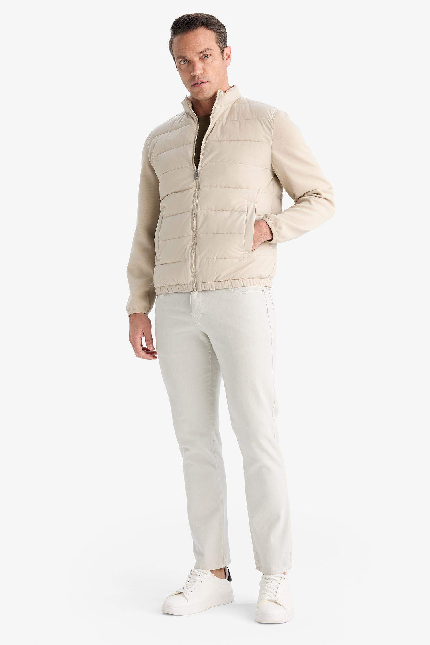 Su İtici Rüzgar Geçirmez Slim Fit Dar Kesim Astarlı Fermuarlı Cepli Mont