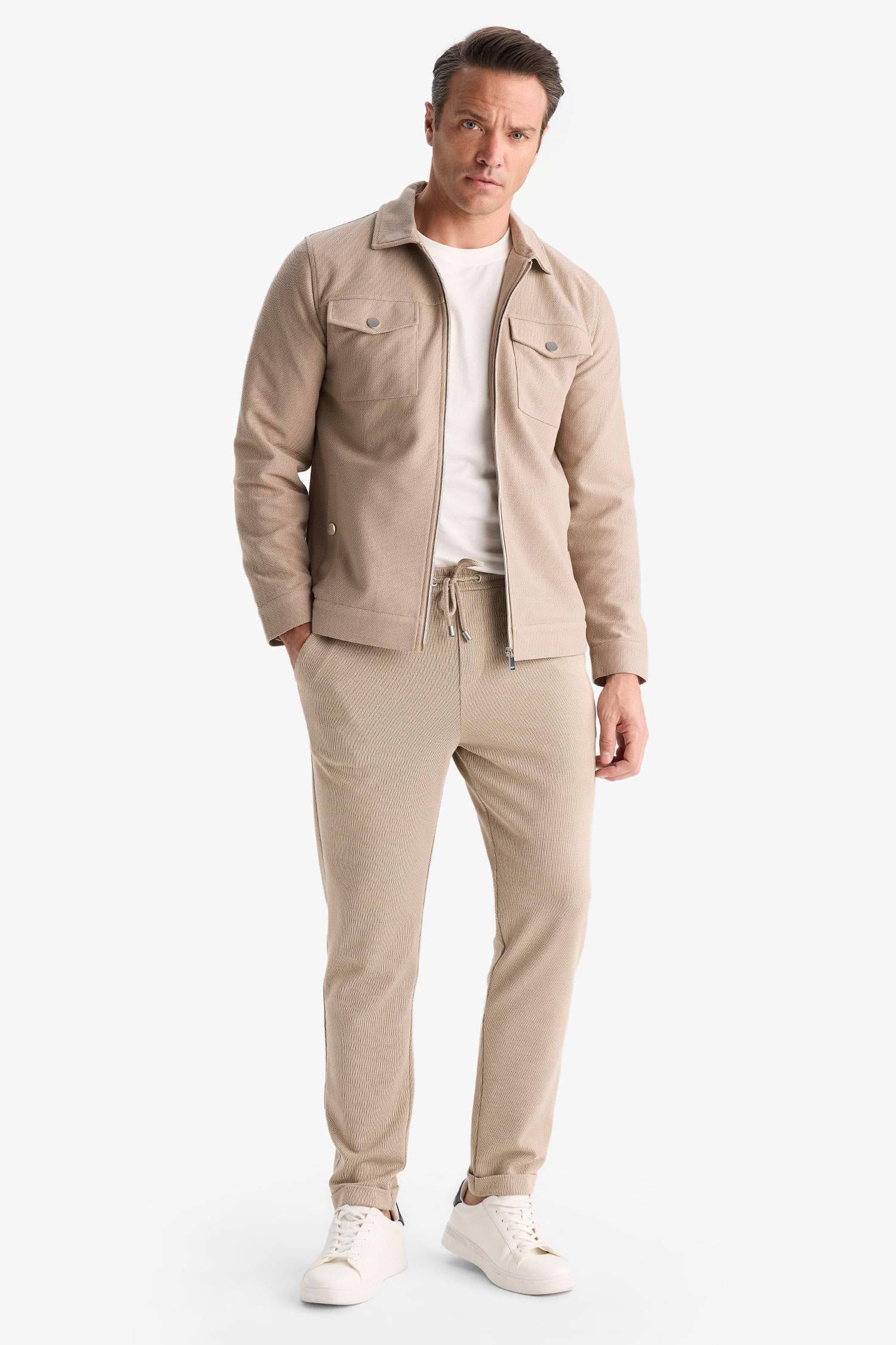 Slim Fit Dar Kesim Astarlı Fermuarlı Cepli Mevsimlik Baharlık Mont