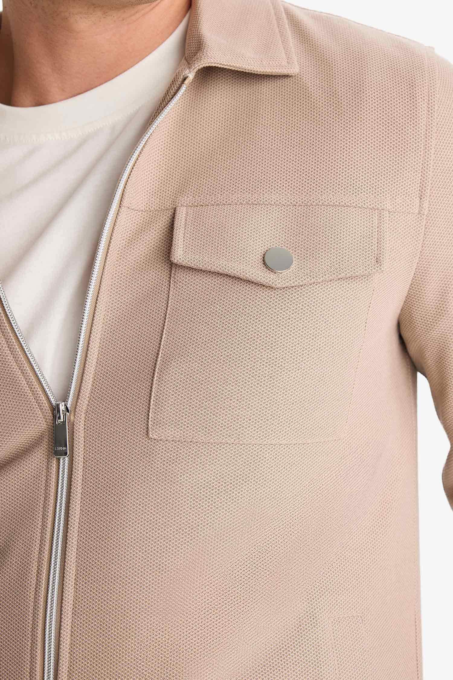 Slim Fit Dar Kesim Astarlı Fermuarlı Cepli Mevsimlik Baharlık Mont