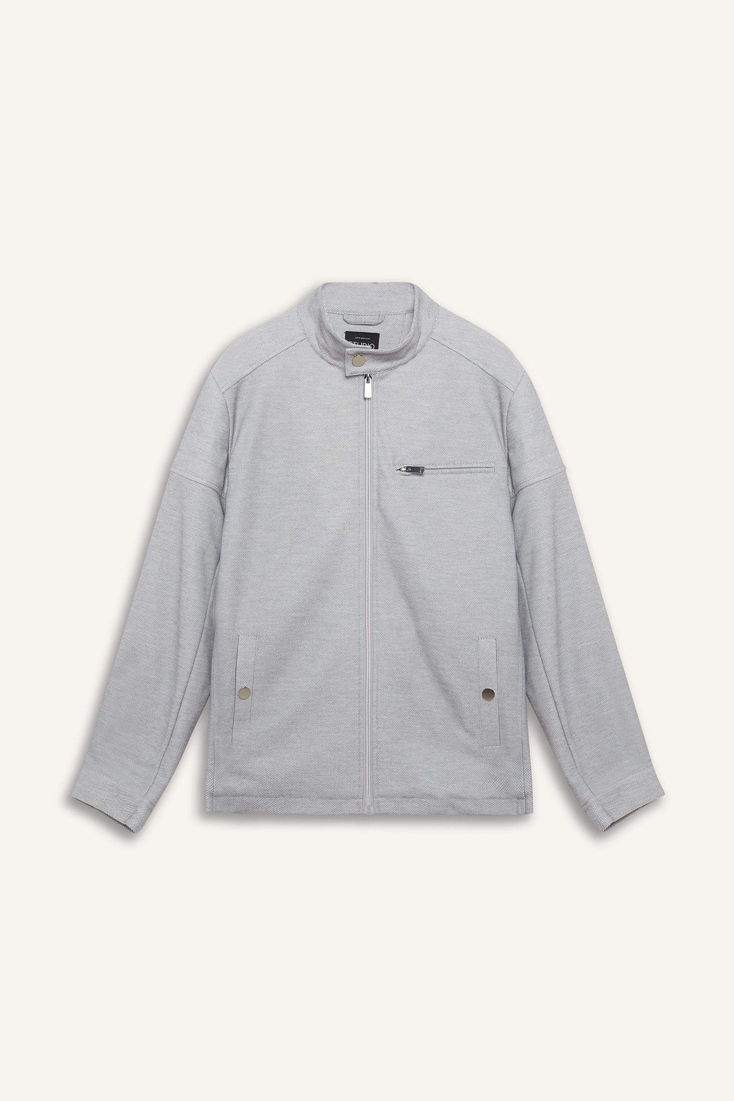 Slim Fit Stand up Collar Zippered Jacket