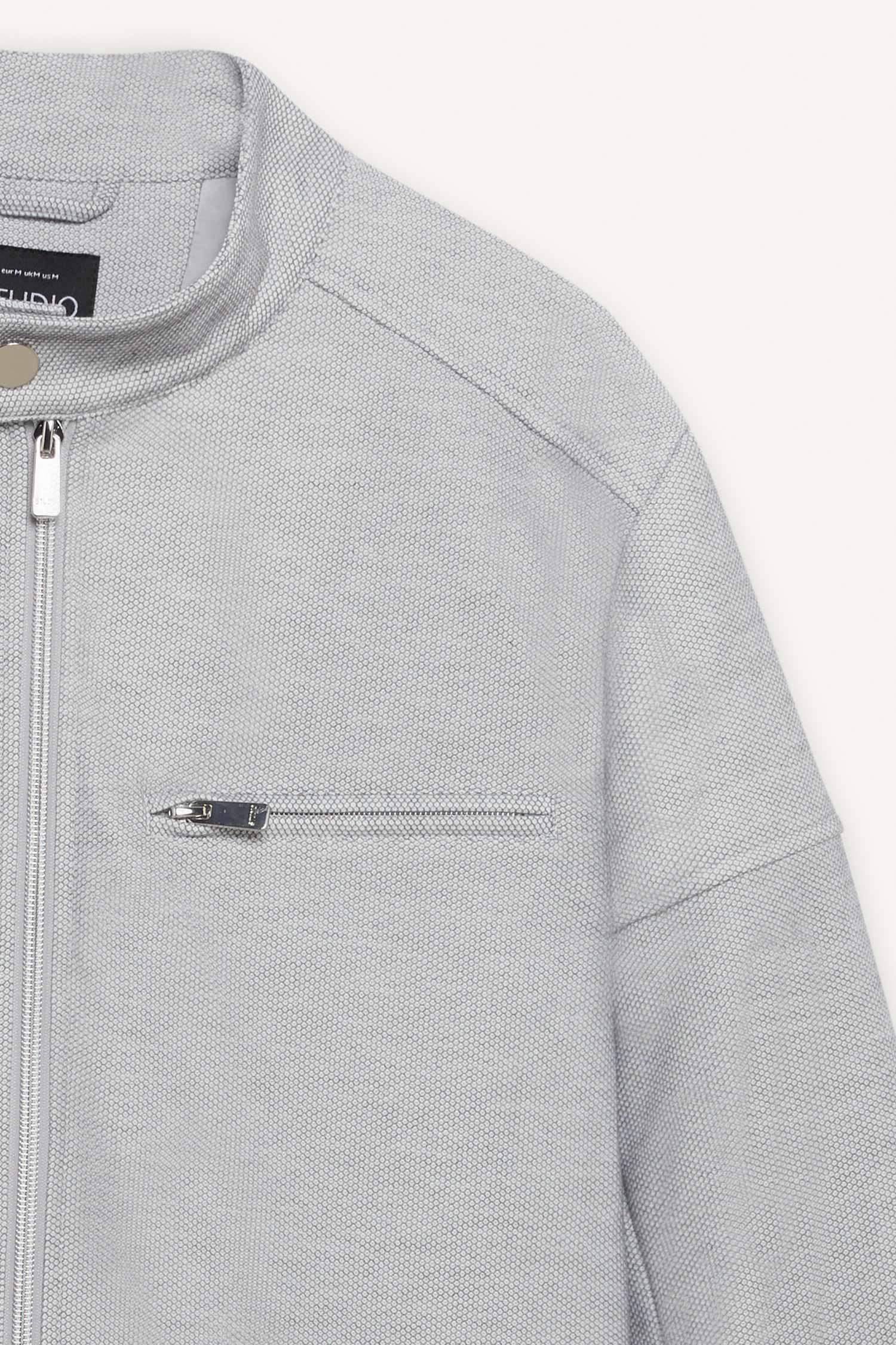 Slim Fit Stand up Collar Zippered Jacket