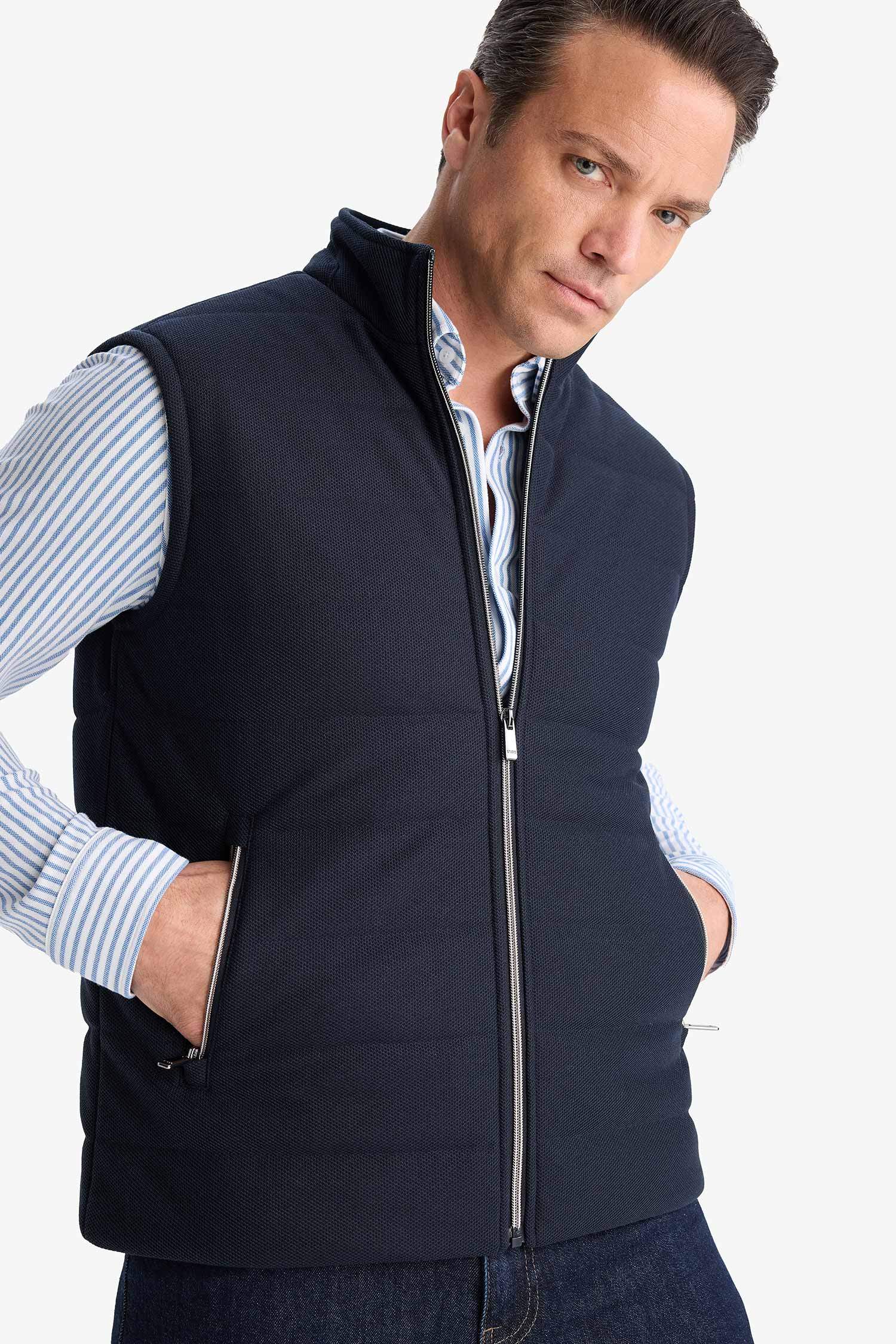 Slim Fit Stand up Collar Zippered Puffer Vest