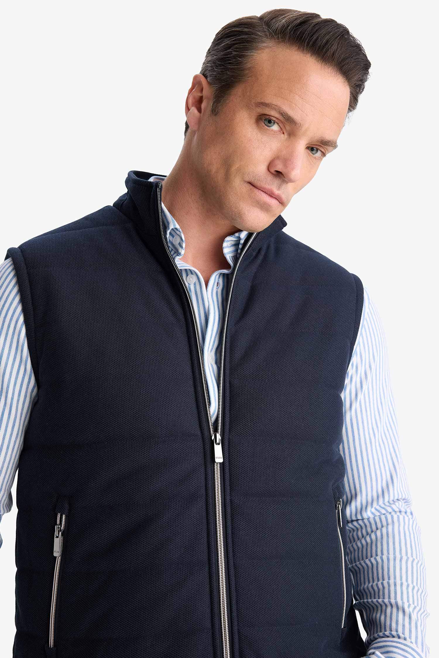 Slim Fit Stand up Collar Zippered Puffer Vest