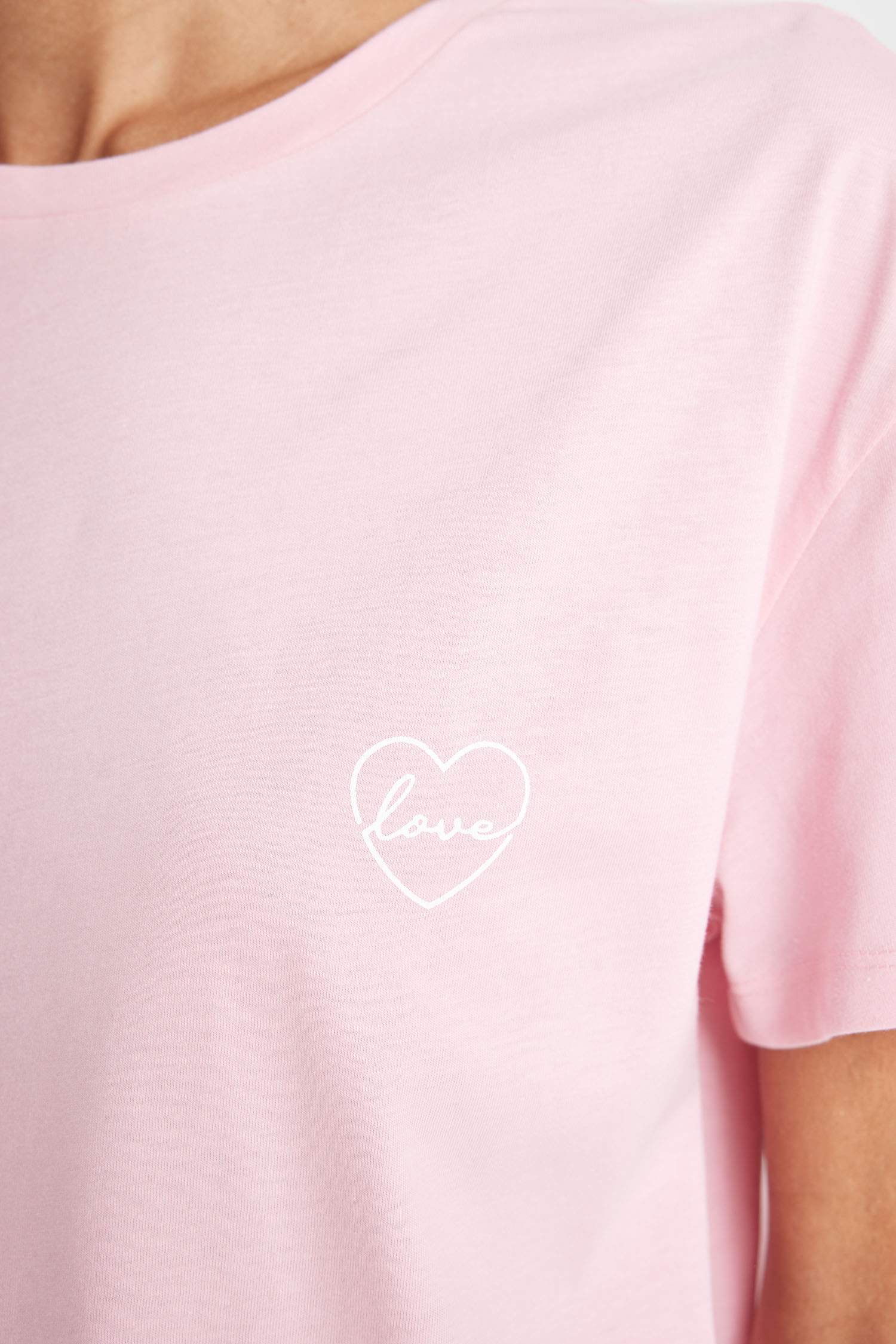 Pijama Takım Basic Kısa Kollu Üst Beli Lastikli Alt