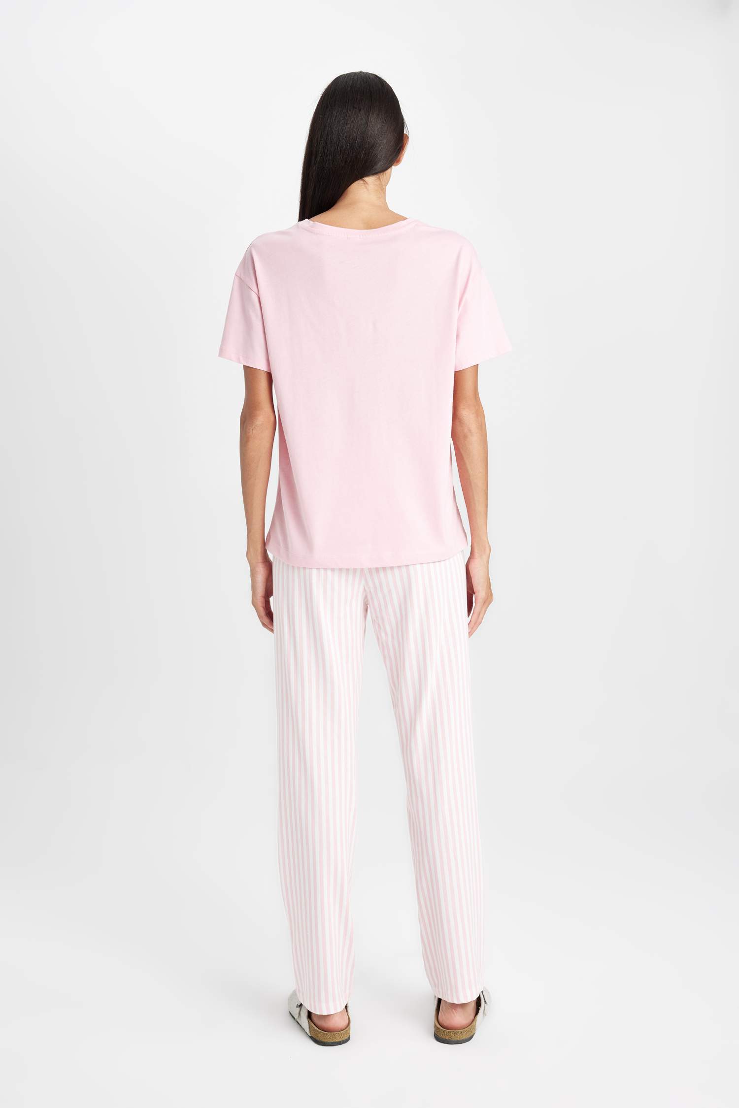 Pijama Takım Basic Kısa Kollu Üst Beli Lastikli Alt