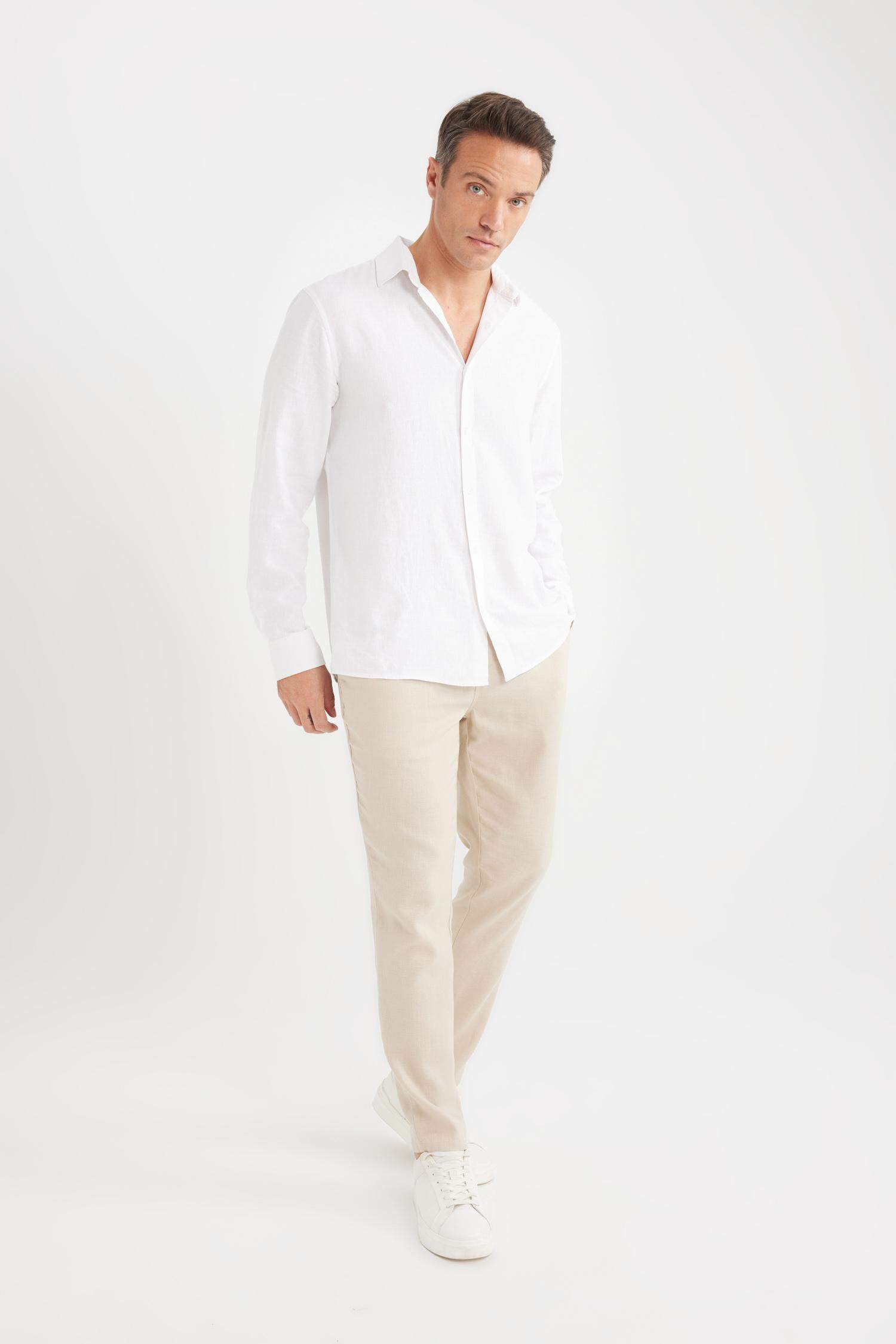 Yazlık Jogger Keten Düz Paça Pantolon