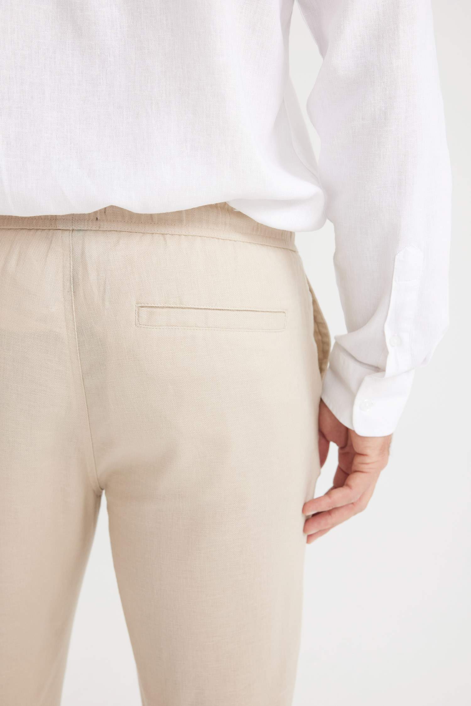 Yazlık Jogger Keten Düz Paça Pantolon