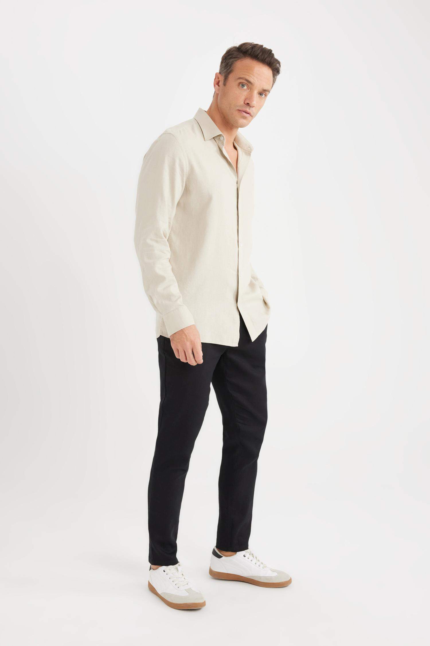 Yazlık Jogger Keten Düz Paça Pantolon