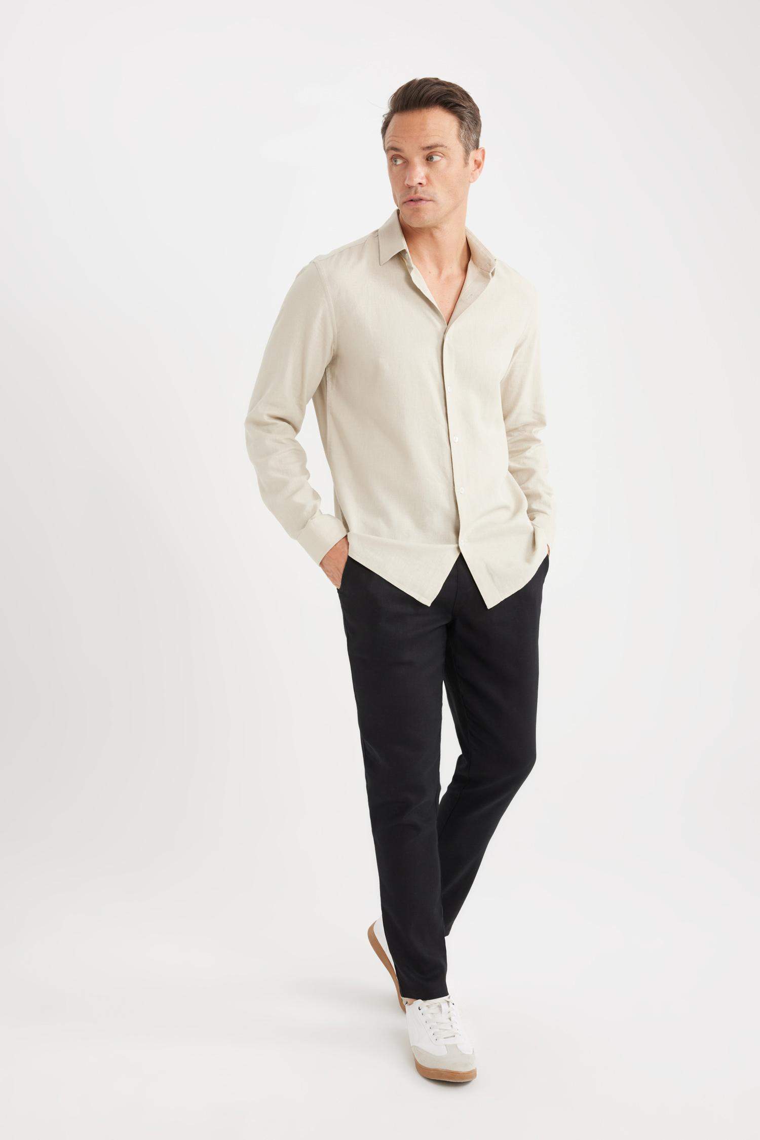 Yazlık Jogger Keten Düz Paça Pantolon