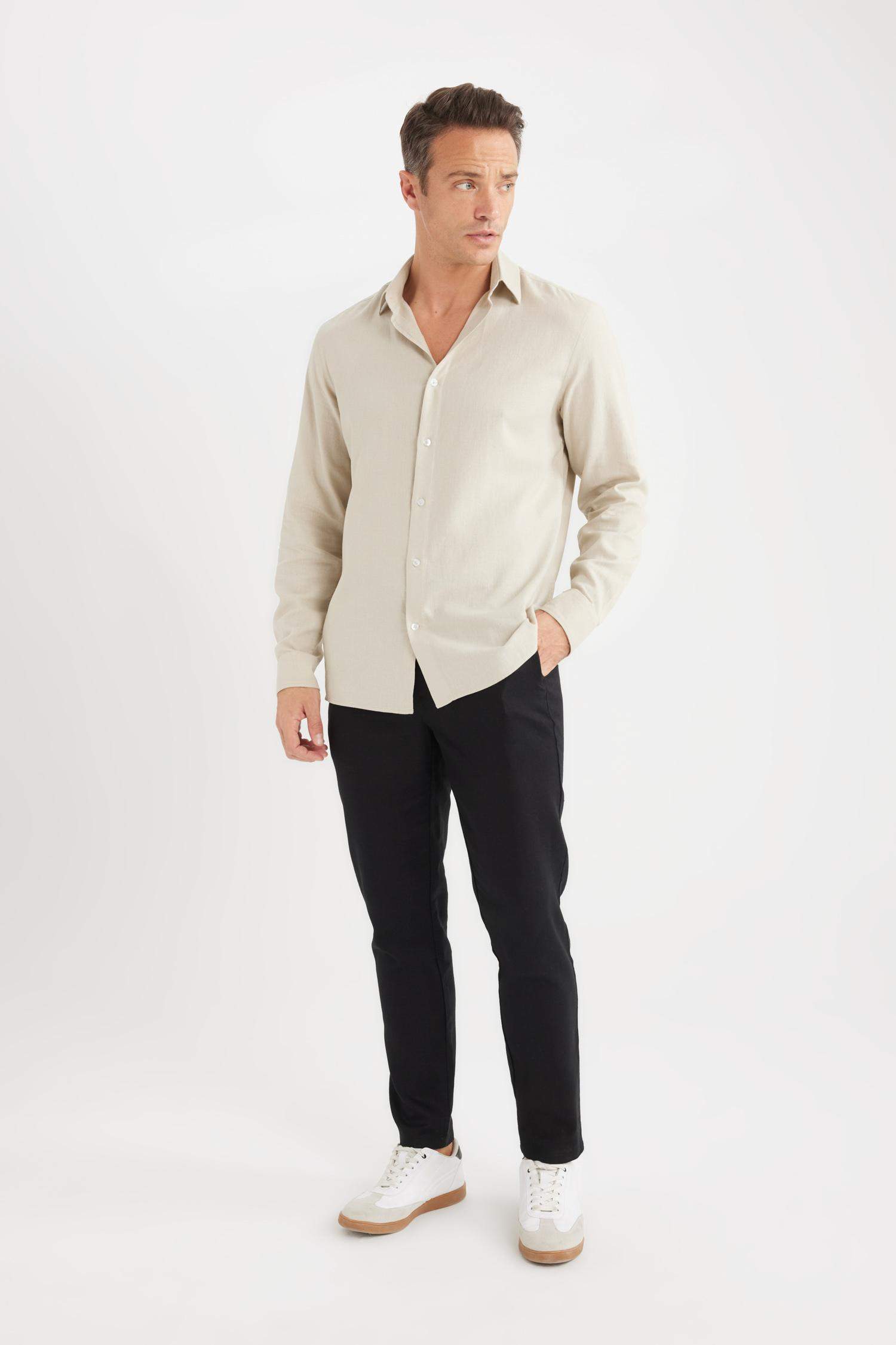 Yazlık Jogger Keten Düz Paça Pantolon