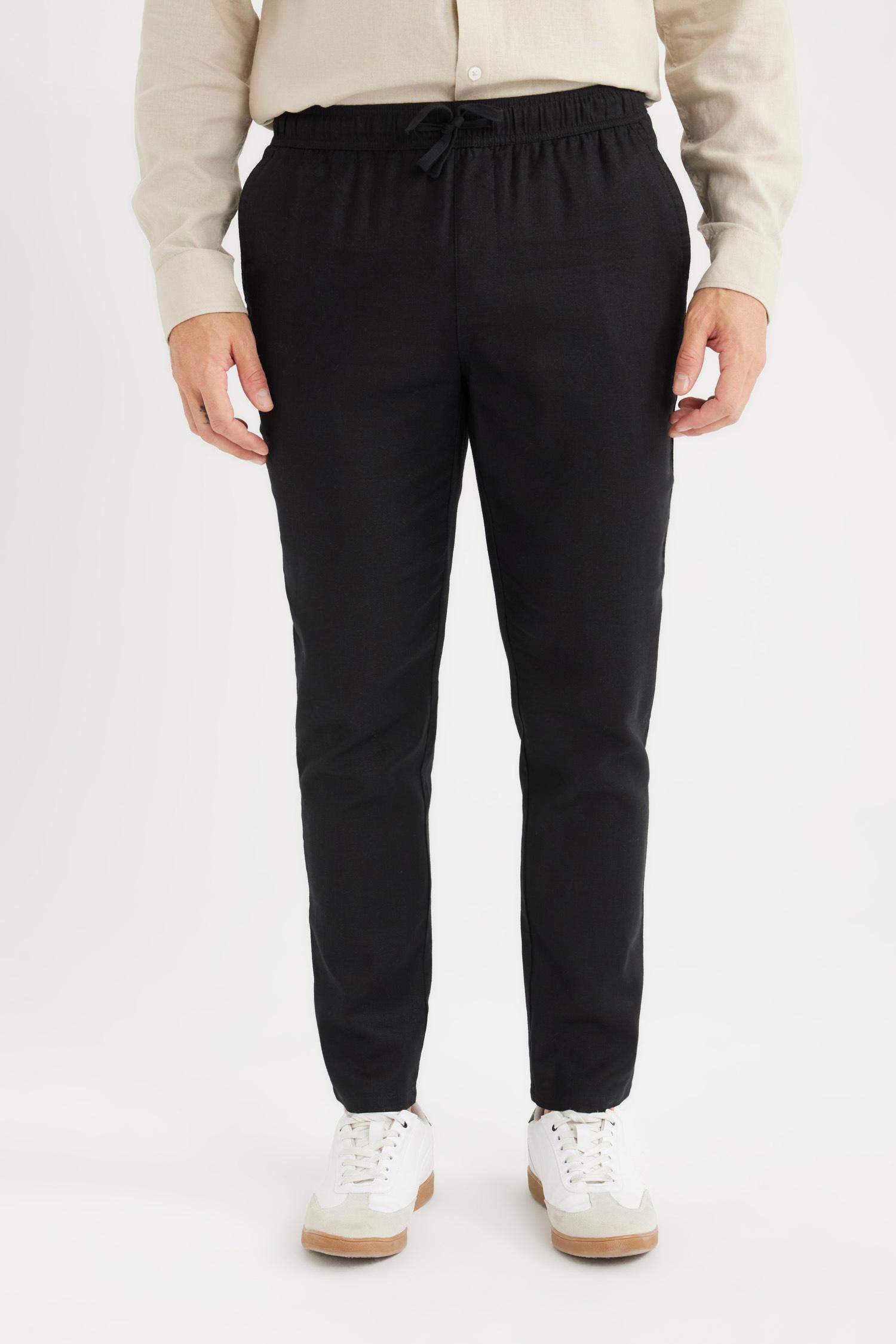 Yazlık Jogger Keten Düz Paça Pantolon