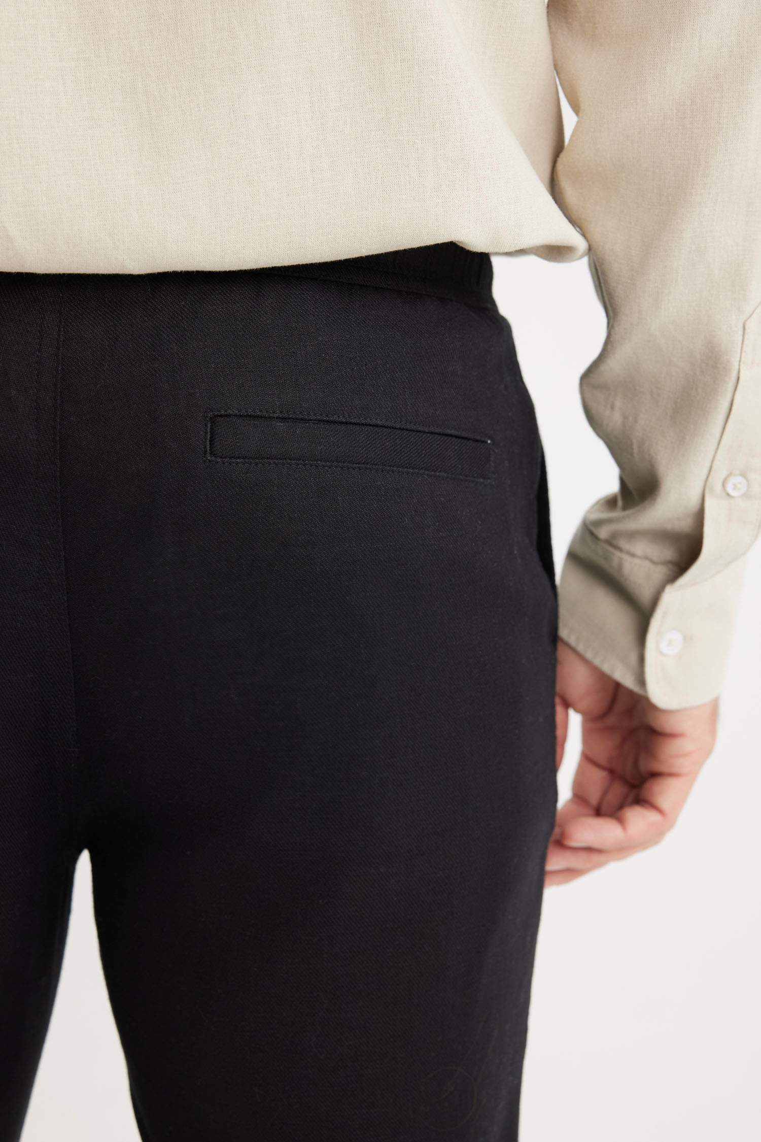 Yazlık Jogger Keten Düz Paça Pantolon