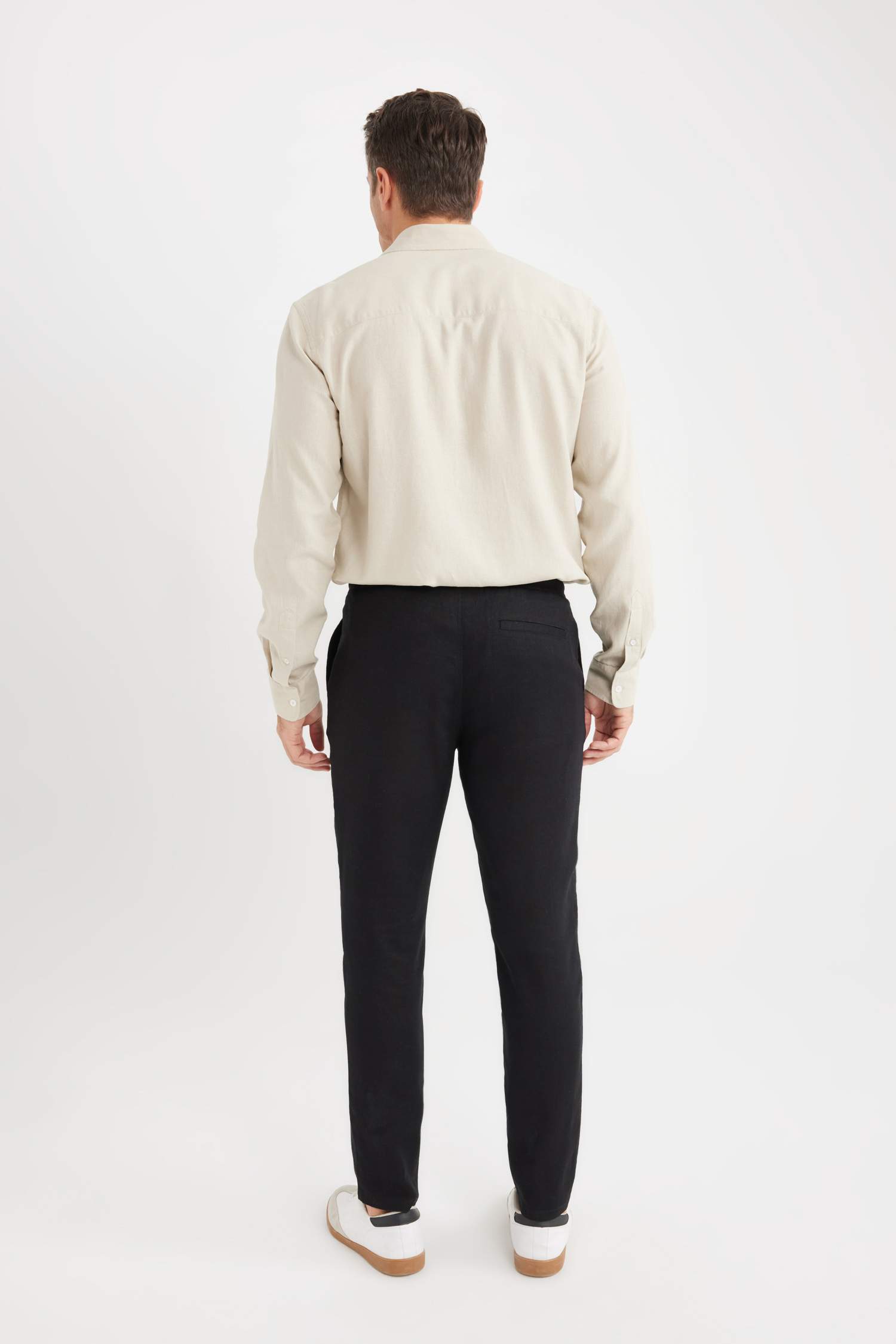 Yazlık Jogger Keten Düz Paça Pantolon