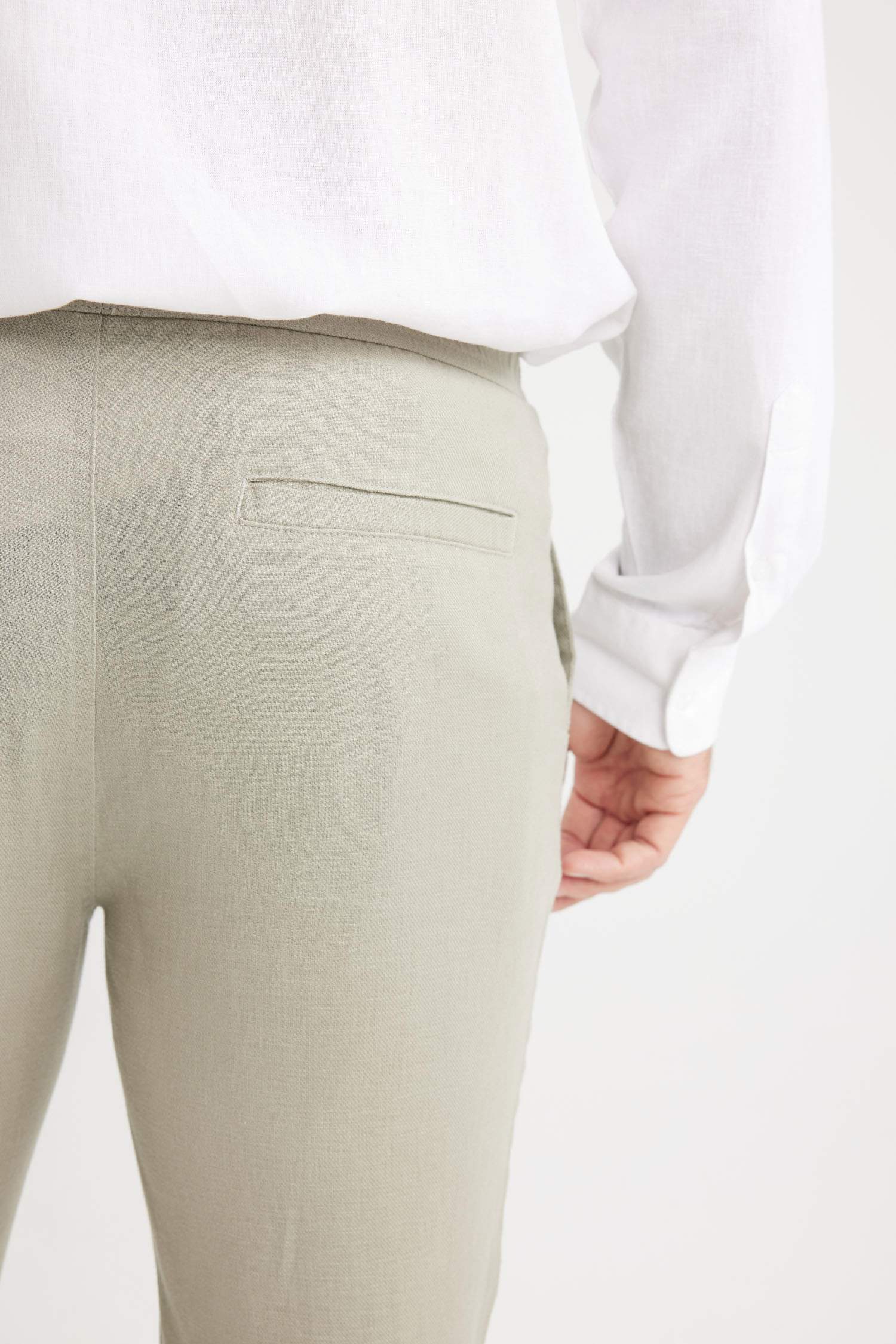 Yazlık Jogger Keten Düz Paça Pantolon