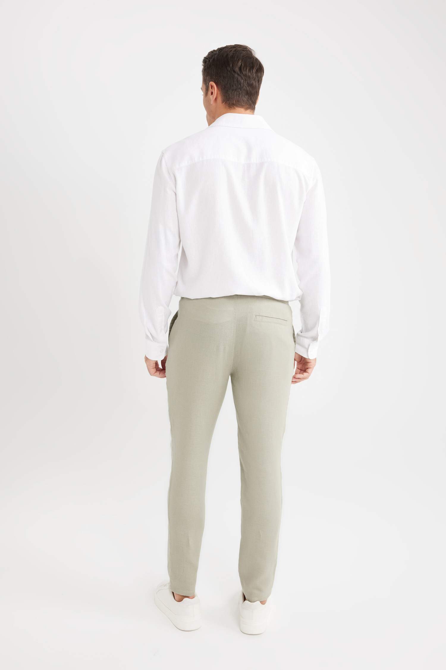 Yazlık Jogger Keten Düz Paça Pantolon