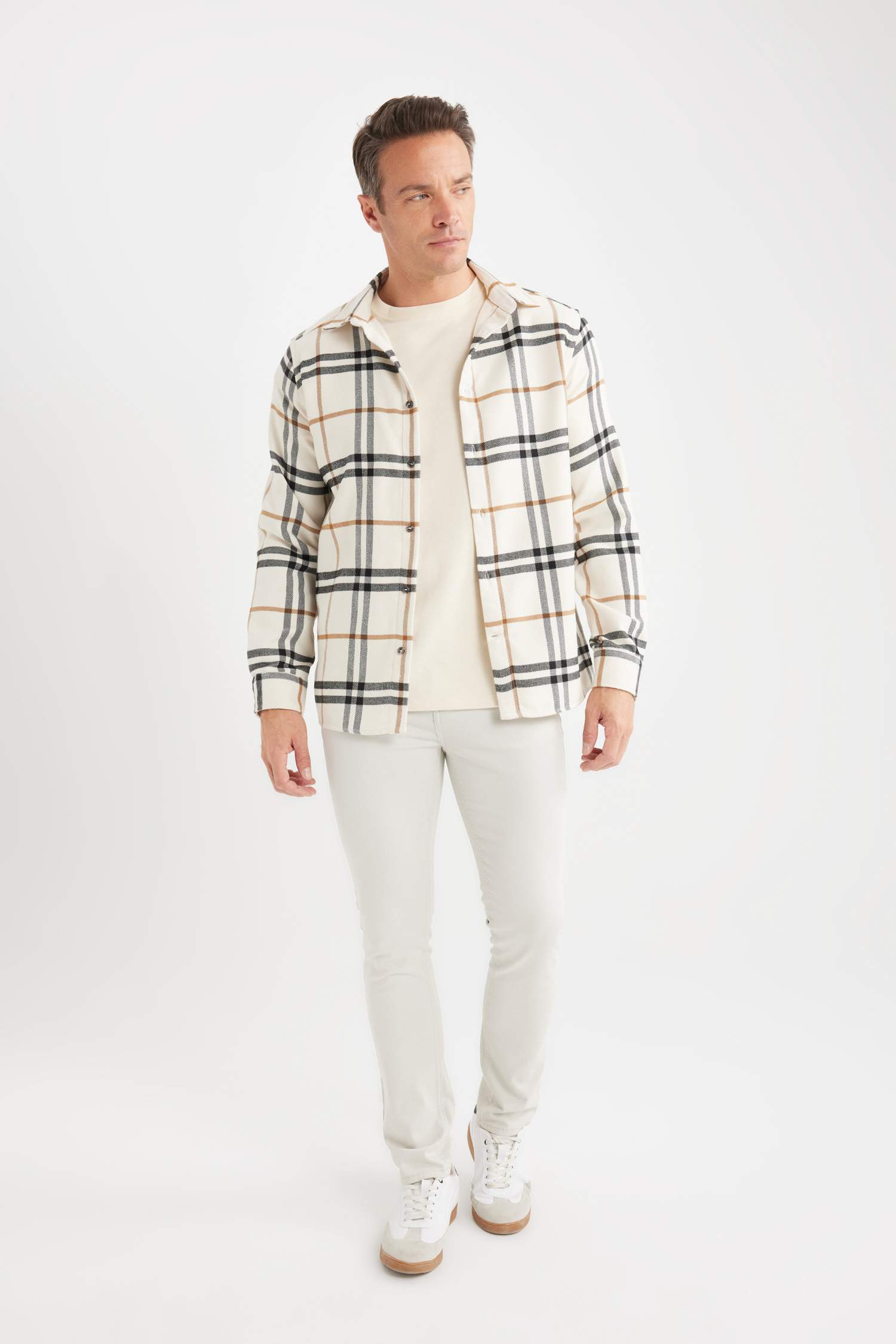 قميص كاروهات قطن قصة عادية بياخة بولو