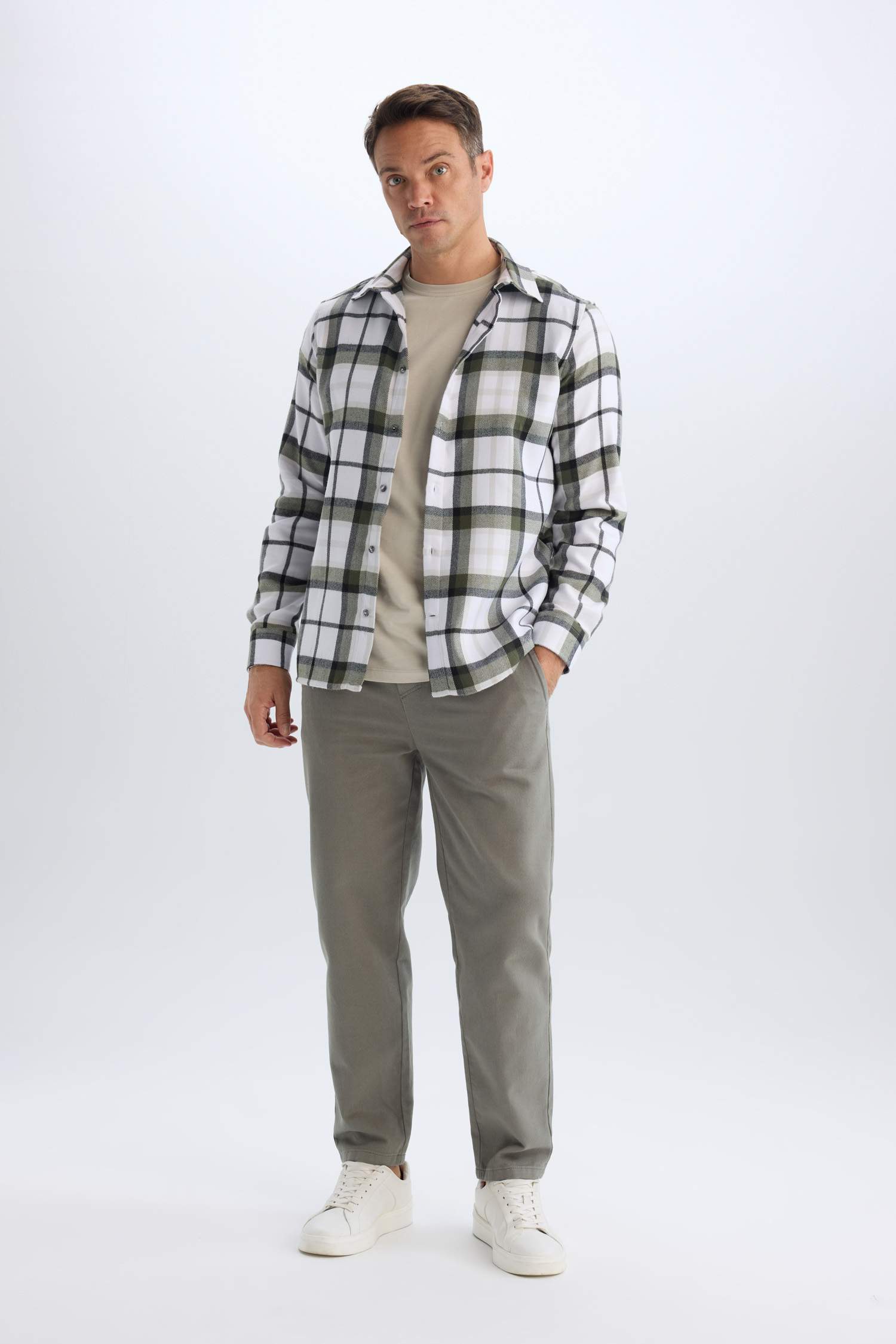 قميص كاروهات قطن قصة عادية بياخة بولو