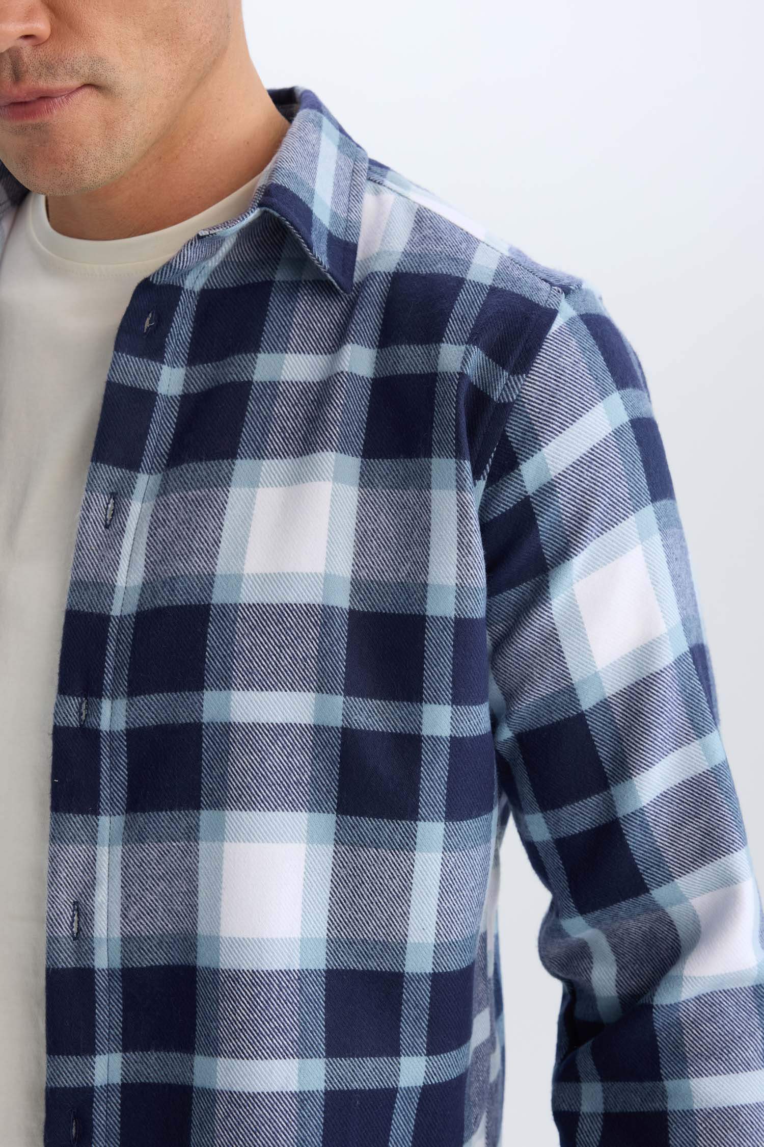 Regular Fit Kareli Pamuklu Uzun Kollu Gömlek