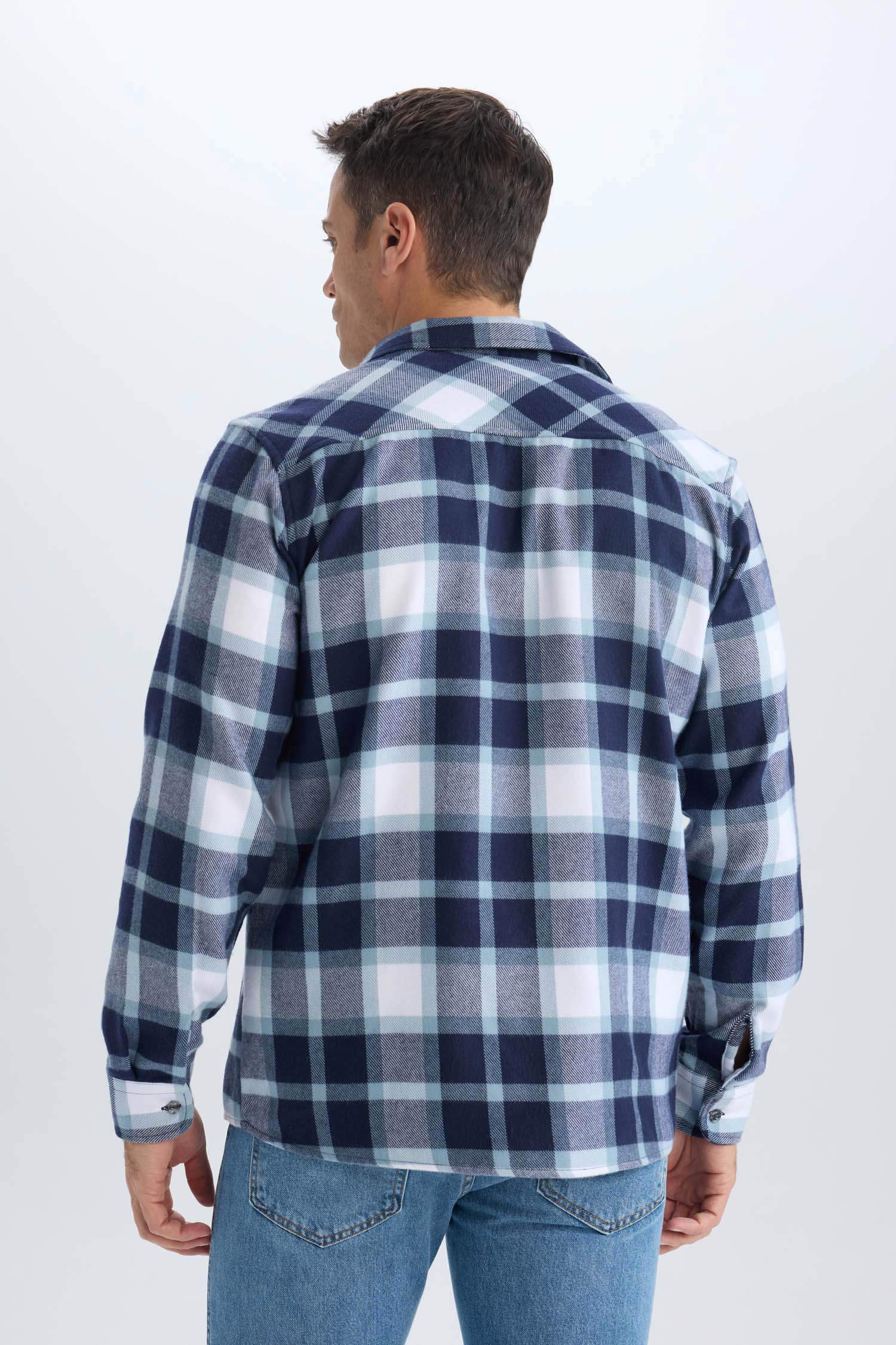 Regular Fit Kareli Pamuklu Uzun Kollu Gömlek