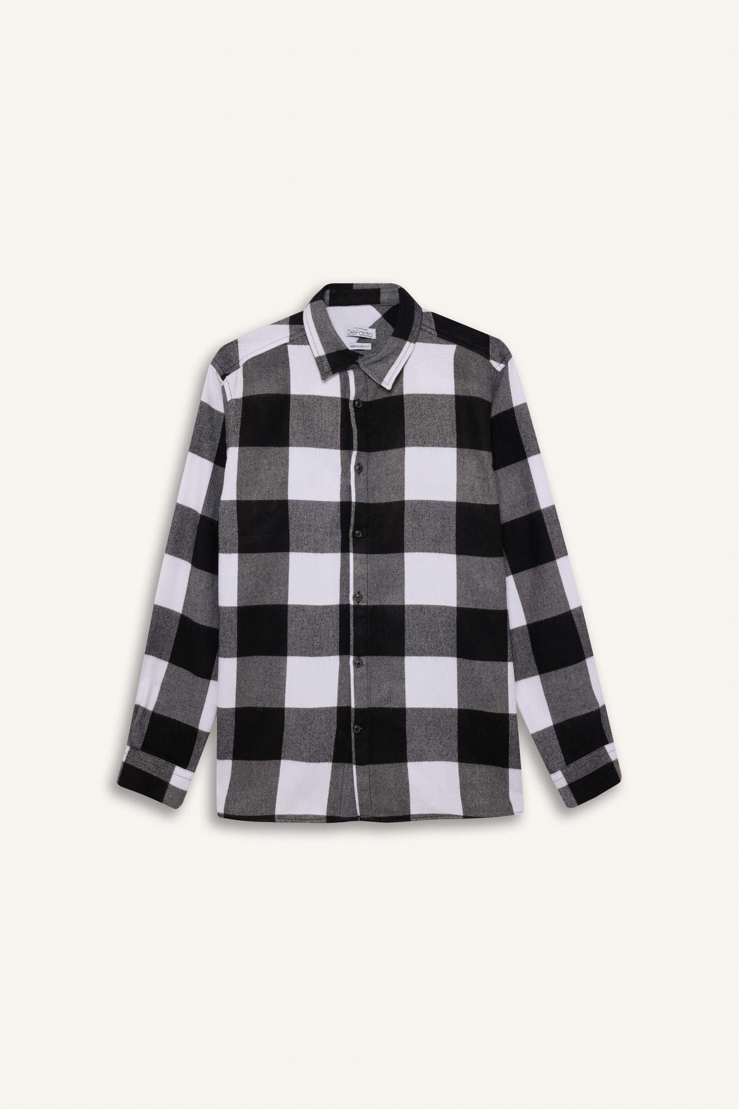 قميص بولو كم طويل قطن قصة عادية