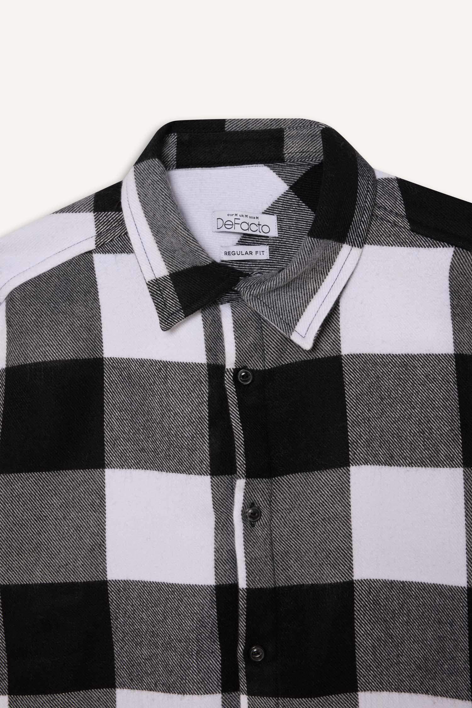 قميص بولو كم طويل قطن قصة عادية