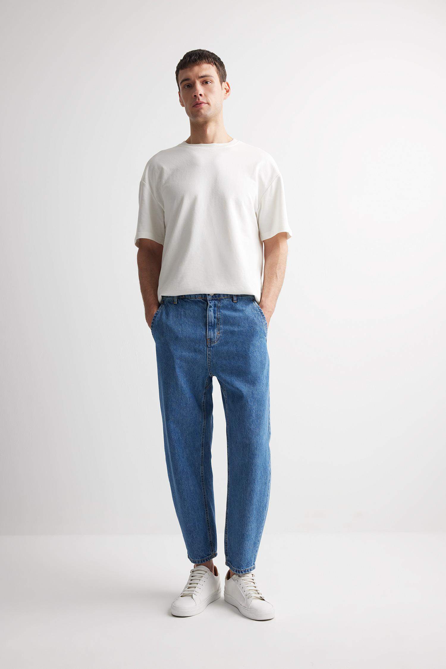 relaxed slouchy fıt деним кең етек Шалбар