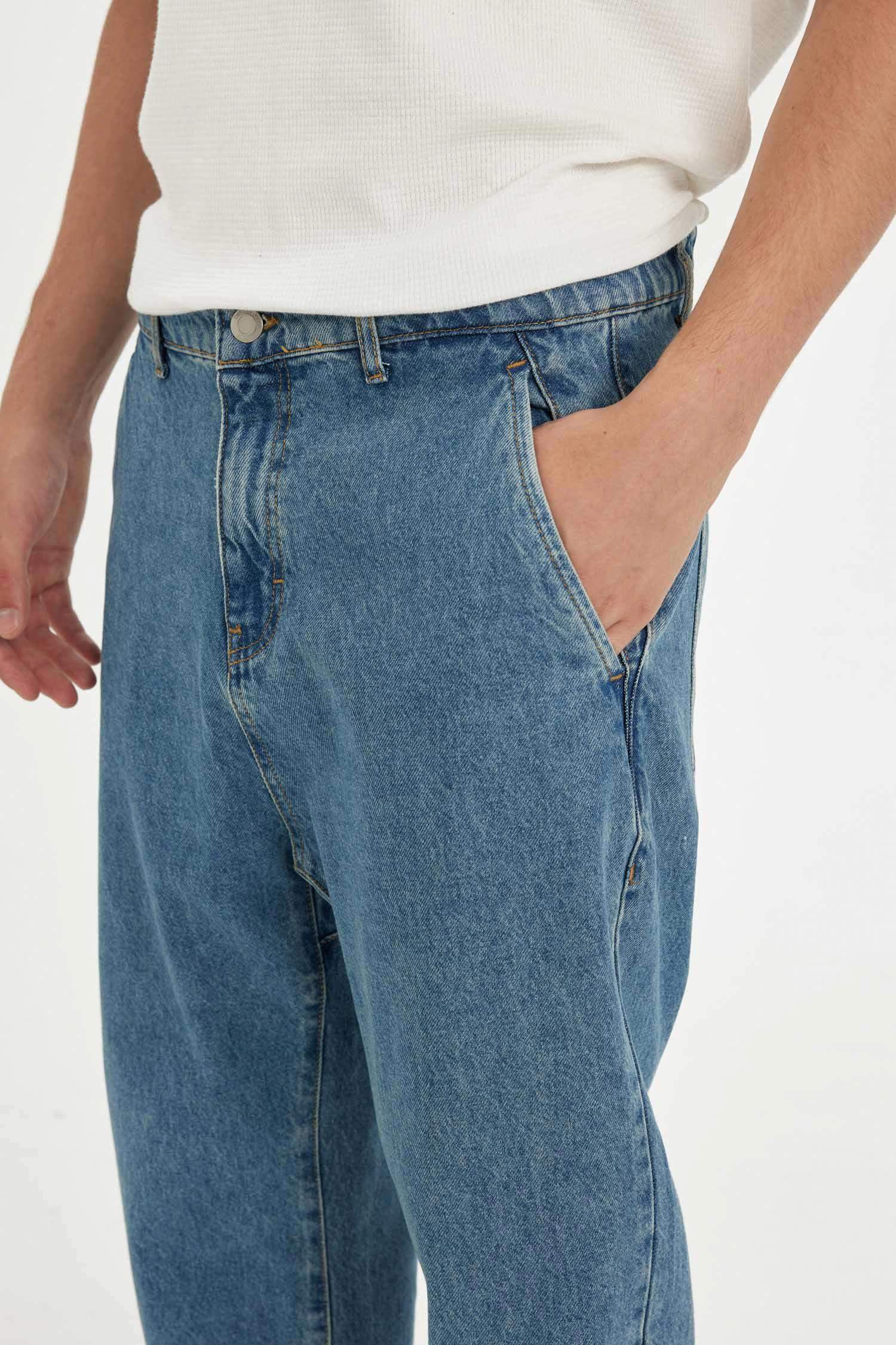 relaxed slouchy fıt деним кең етек Шалбар