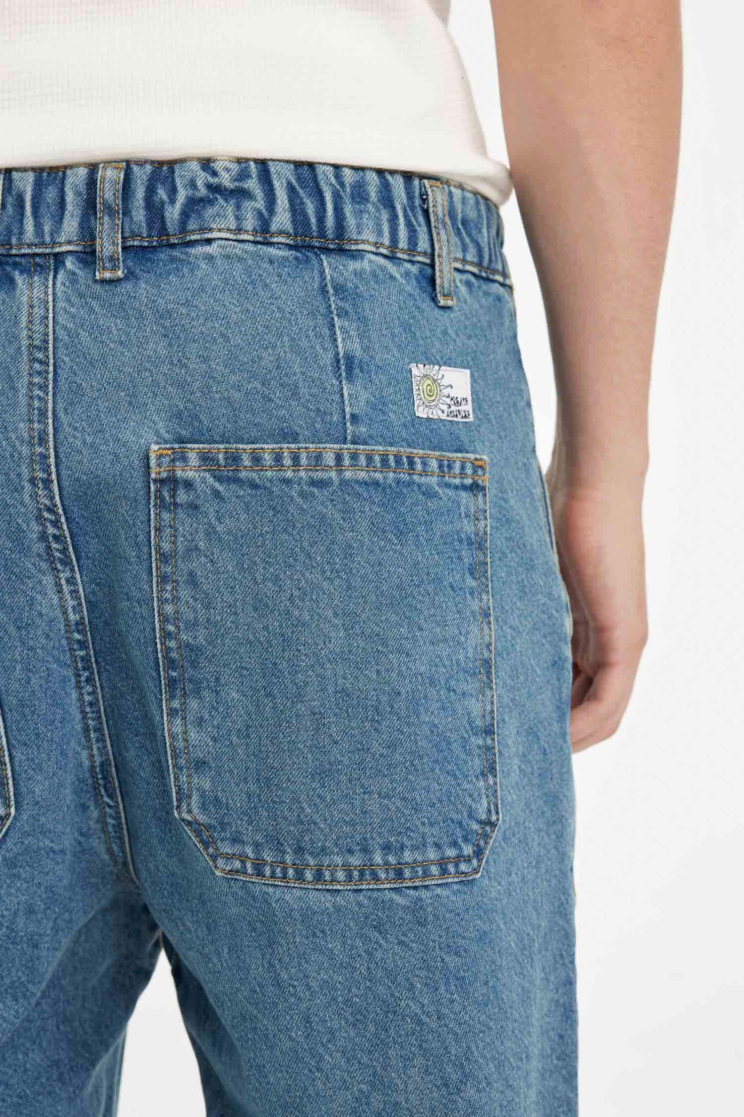 relaxed slouchy fıt деним кең етек Шалбар