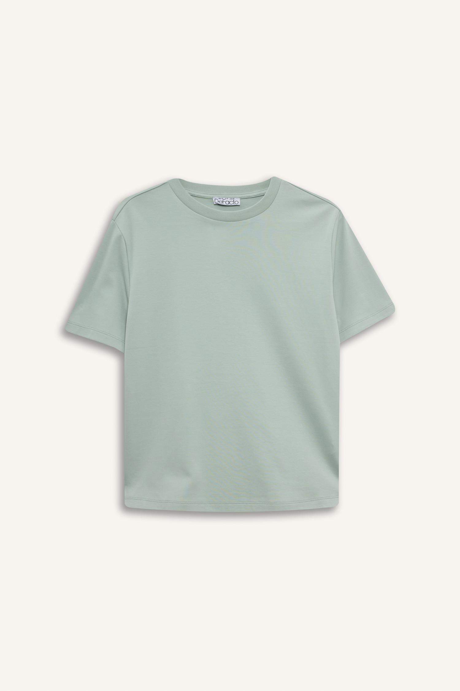 Регулярный фит, круглый вырез, футболка с коротким рукавом